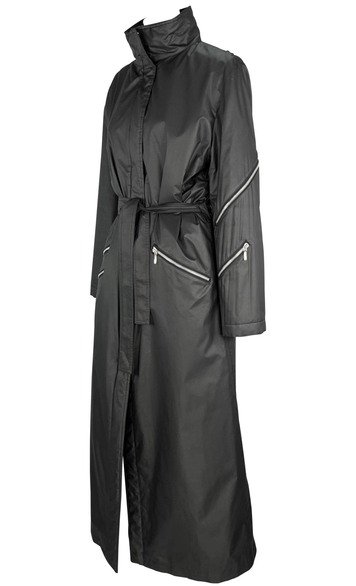 F/W 1998 Gianni Versace by Donatella Multi Zip Belted Full - Length Trench Coat - RealList