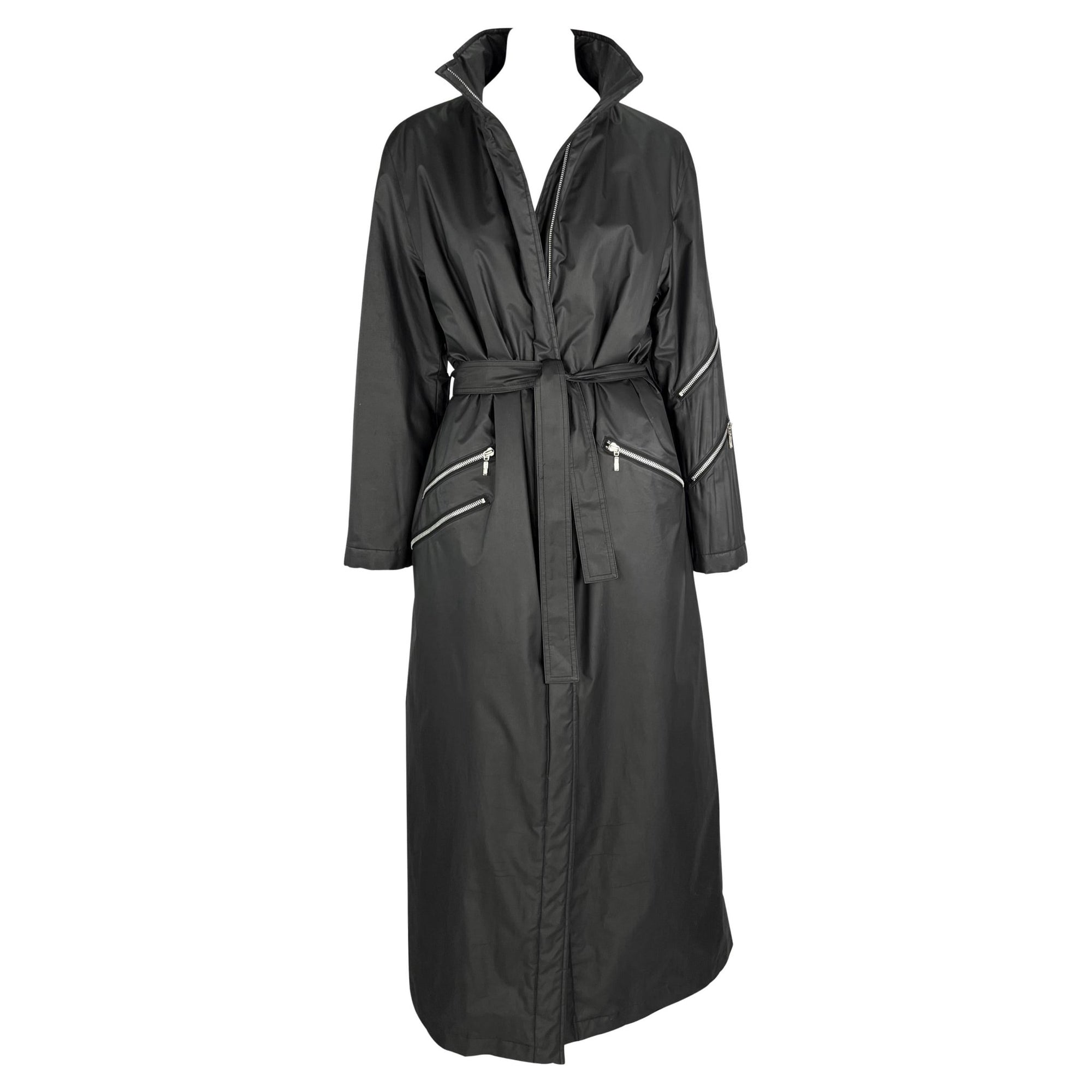 F/W 1998 Gianni Versace by Donatella Multi Zip Belted Full - Length Trench Coat - RealList