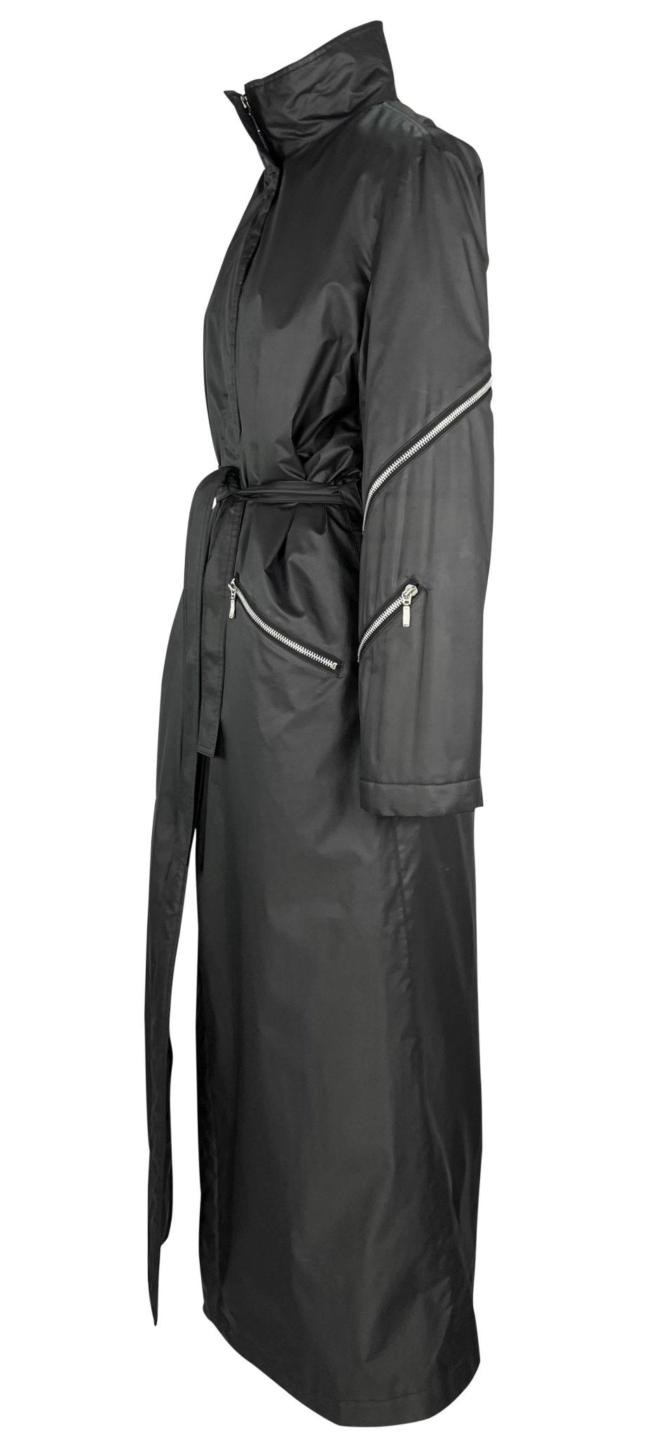 F/W 1998 Gianni Versace by Donatella Multi Zip Belted Full - Length Trench Coat - RealList
