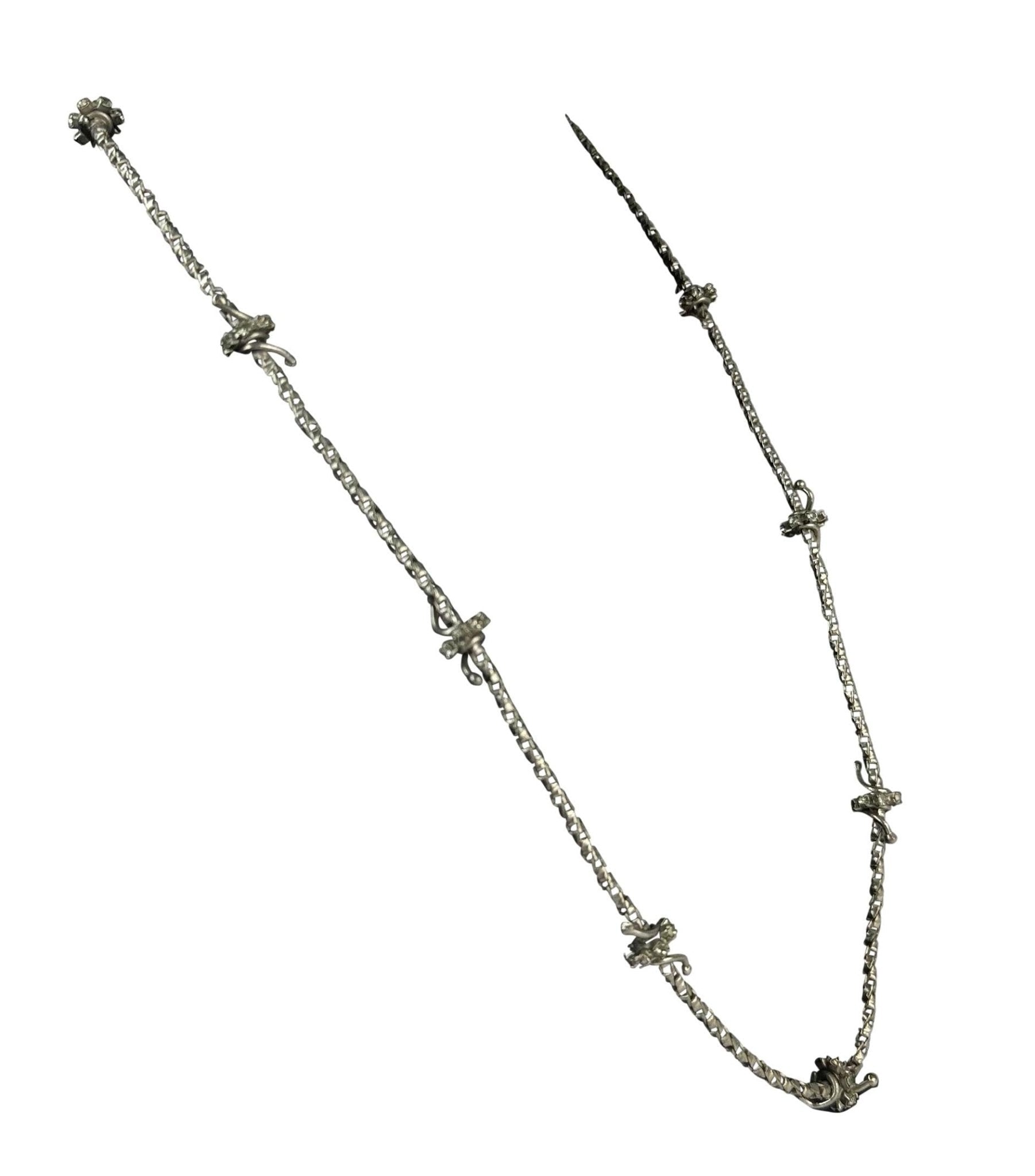 F/W 1998 Gianni Versace by Donatella Silver Rhinestone 'Barbed Wire' Necklace - RealList