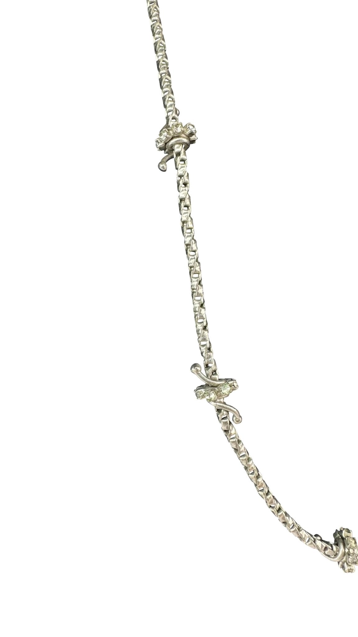 F/W 1998 Gianni Versace by Donatella Silver Rhinestone 'Barbed Wire' Necklace - RealList