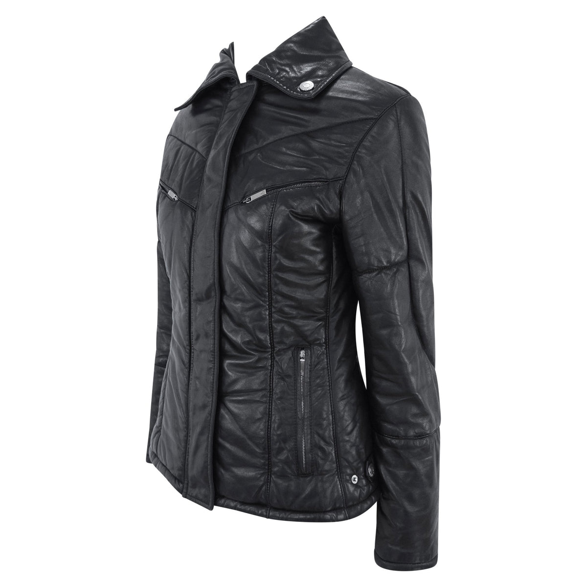 F/W 1998 Gucci by Tom Ford Black Leather Puffer Quilted Moto Jacket - RealList