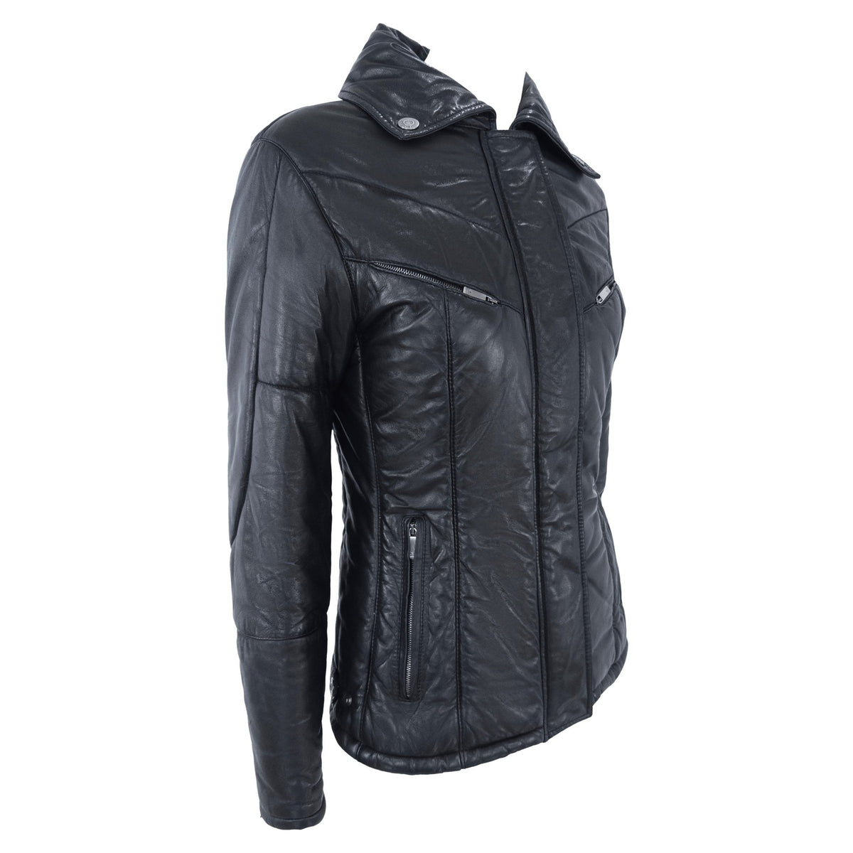 F/W 1998 Gucci by Tom Ford Black Leather Puffer Quilted Moto Jacket - RealList