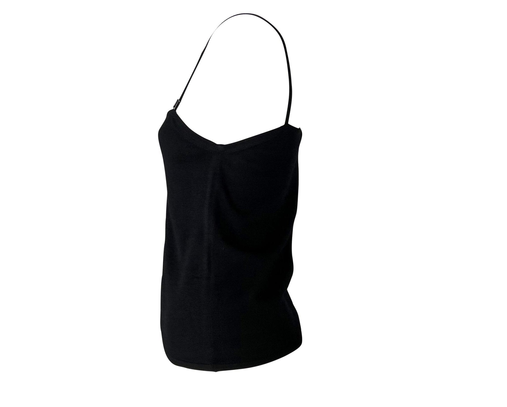 F/W 1998 Gucci by Tom Ford Black Wool Blend Knit Buckle Tank Top - RealList