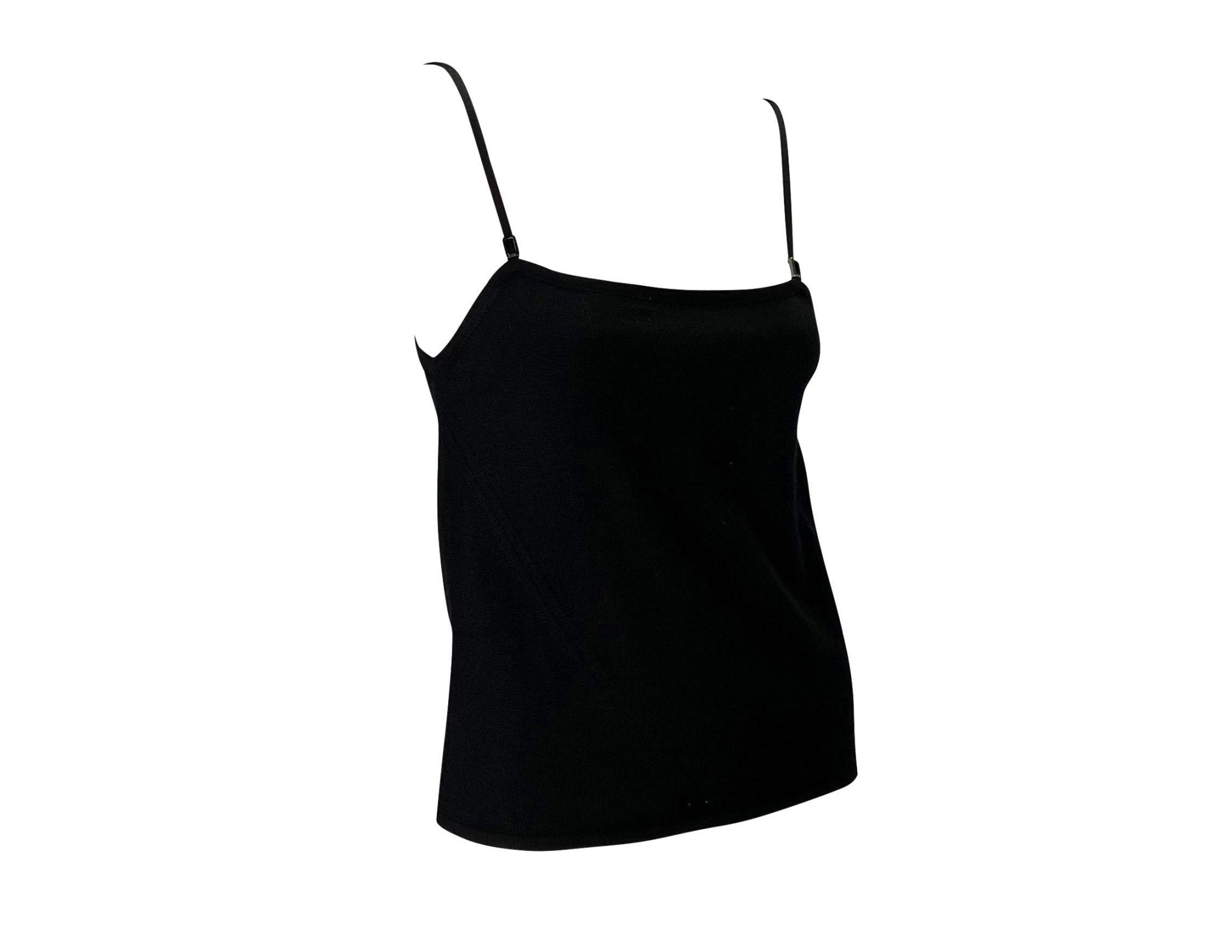 F/W 1998 Gucci by Tom Ford Black Wool Blend Knit Buckle Tank Top - RealList