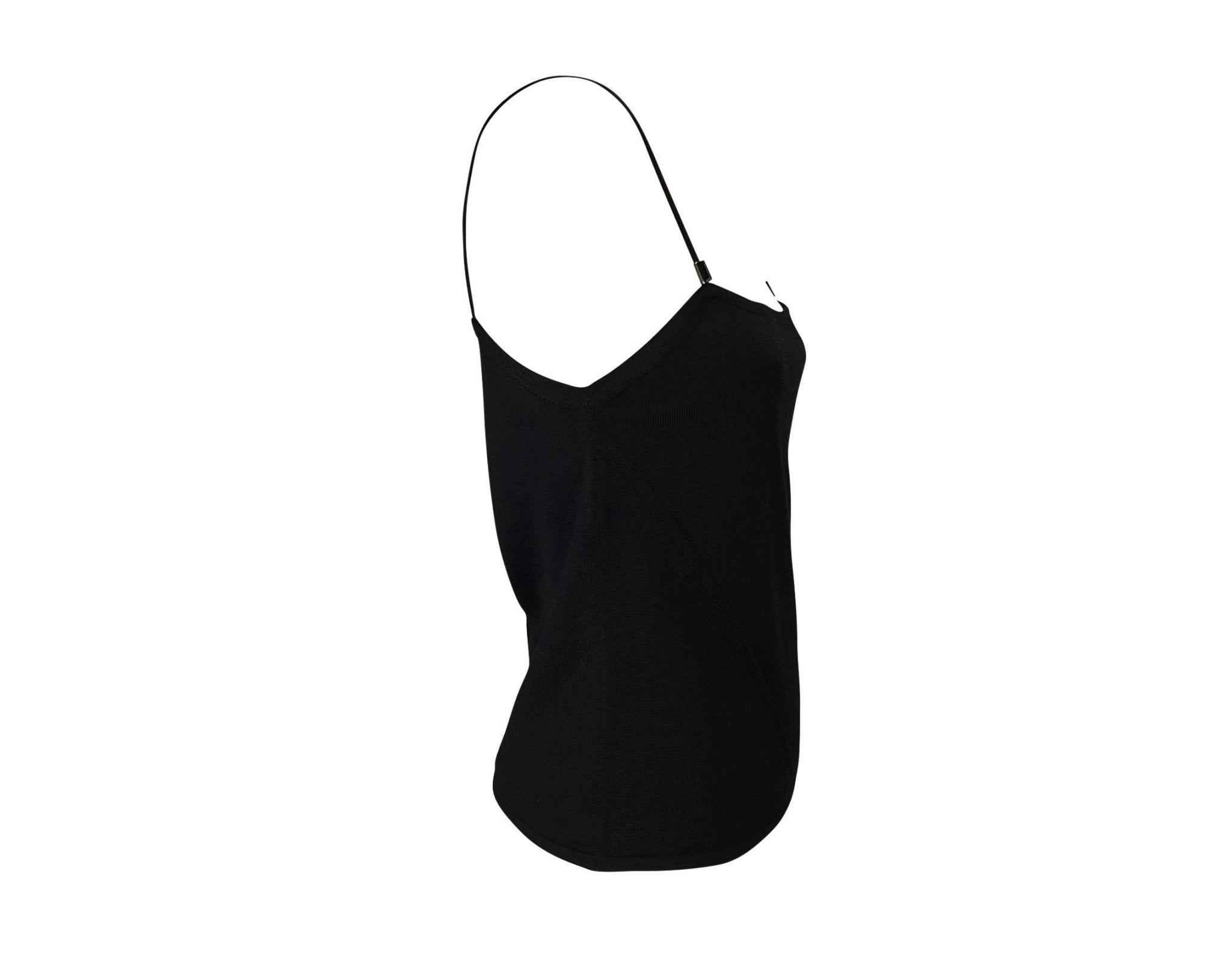 F/W 1998 Gucci by Tom Ford Black Wool Blend Knit Buckle Tank Top - RealList