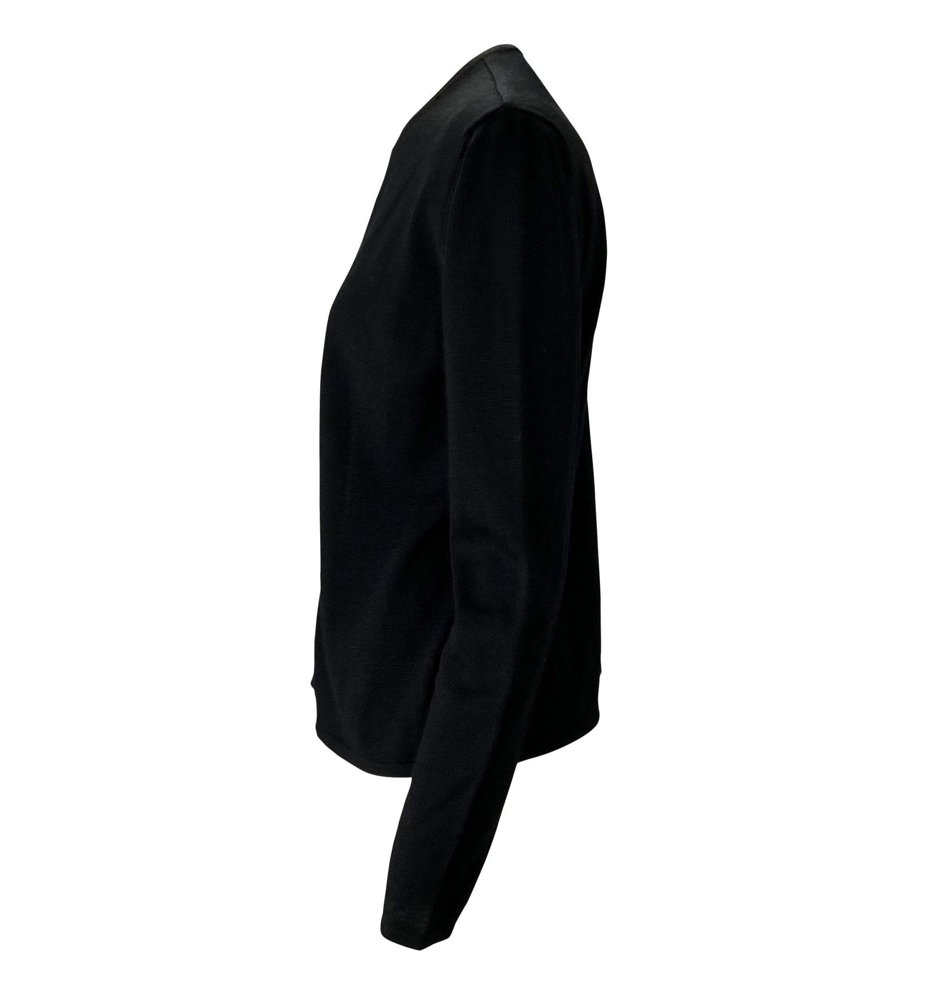 F/W 1998 Gucci by Tom Ford Double Buckle Black Knit Wool Cardigan Top - RealList