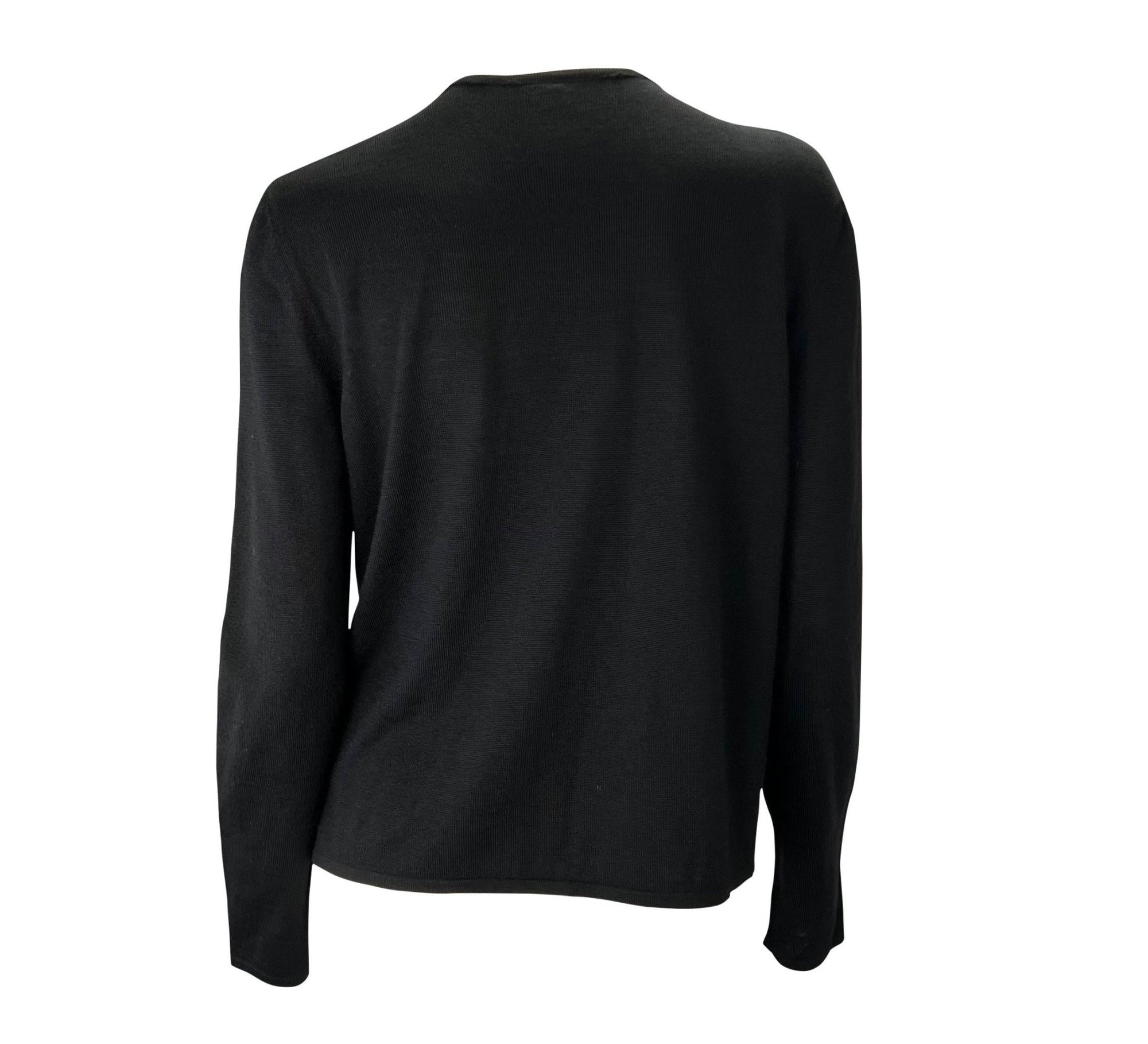 F/W 1998 Gucci by Tom Ford Double Buckle Black Knit Wool Cardigan Top - RealList