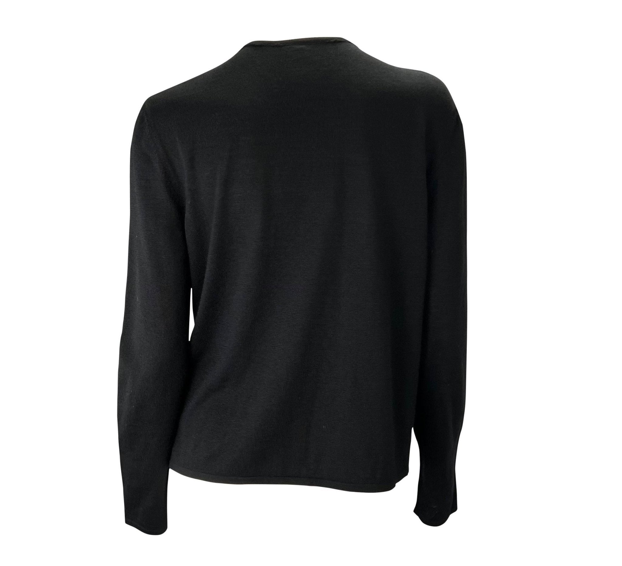 F/W 1998 Gucci by Tom Ford Double Buckle Black Knit Wool Cardigan Top - RealList