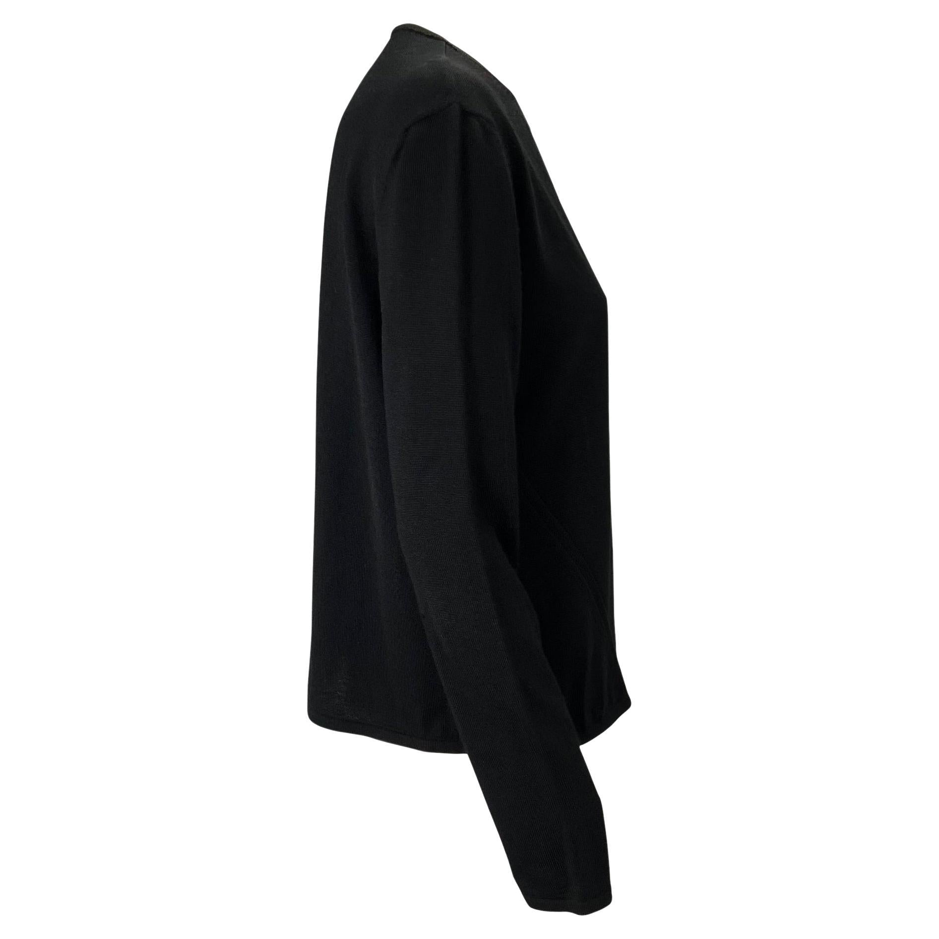 F/W 1998 Gucci by Tom Ford Double Buckle Black Knit Wool Cardigan Top - RealList