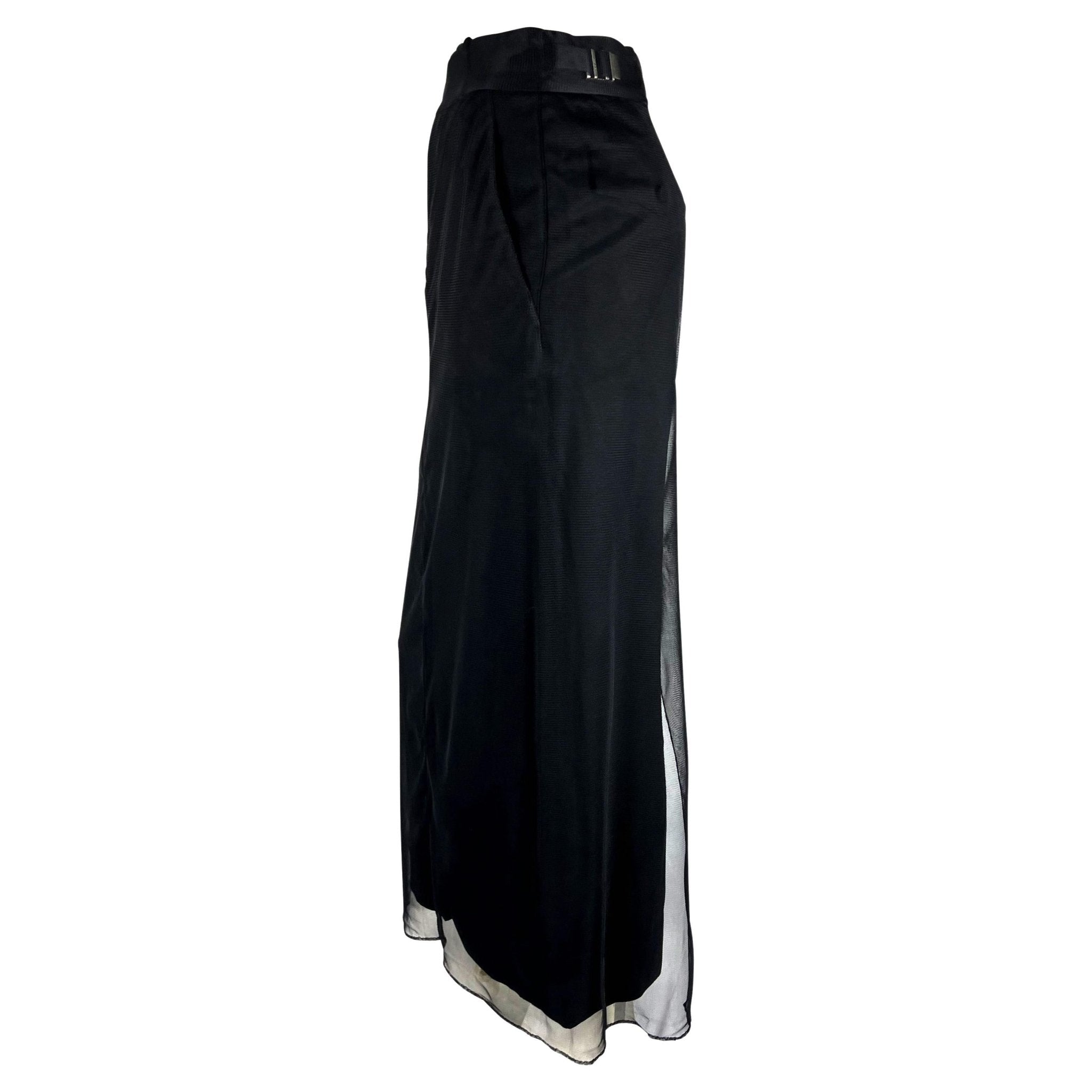 F/W 1998 Gucci by Tom Ford Runway Black Tulle Overlay Tapered Maxi Skirt - RealList