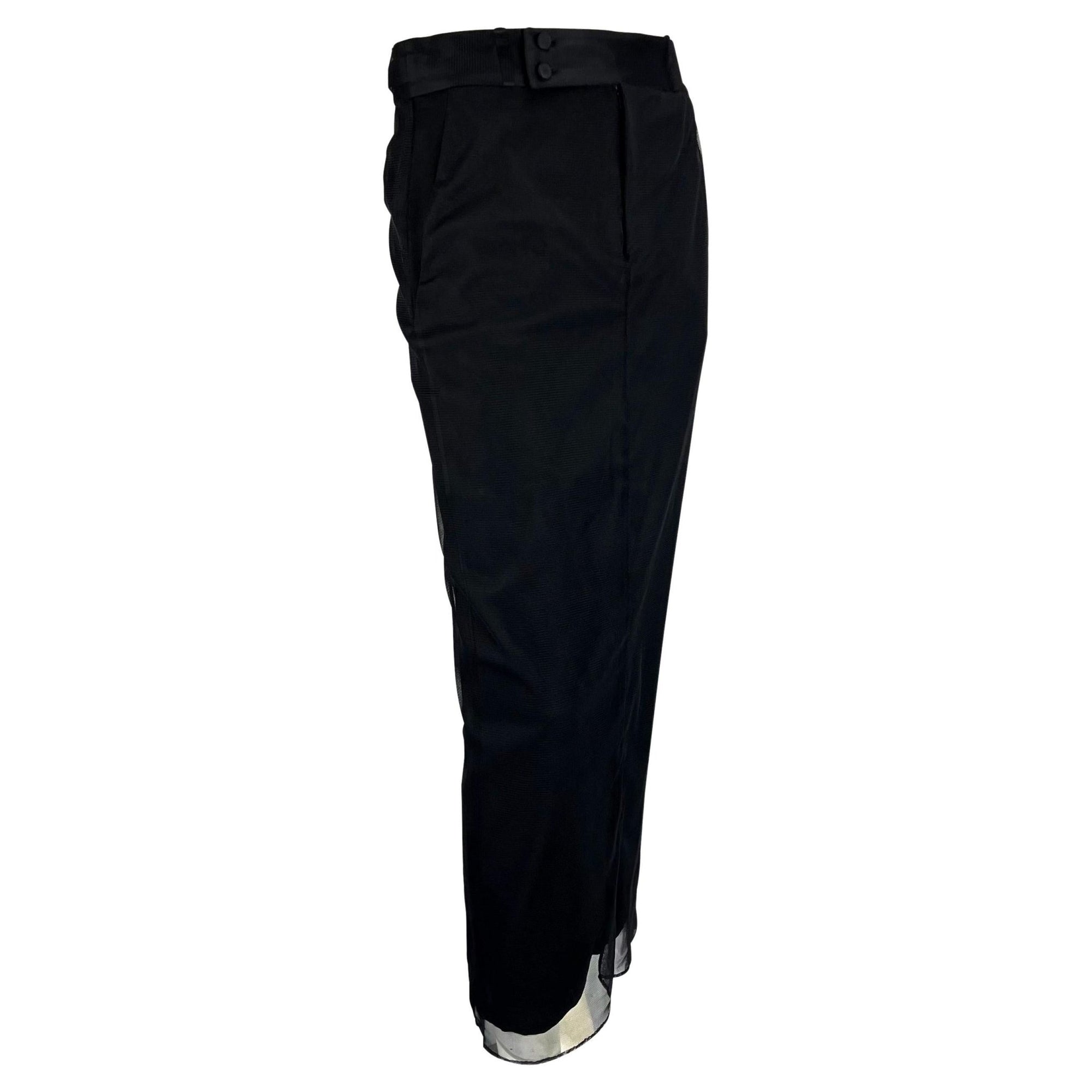 F/W 1998 Gucci by Tom Ford Runway Black Tulle Overlay Tapered Maxi Skirt - RealList