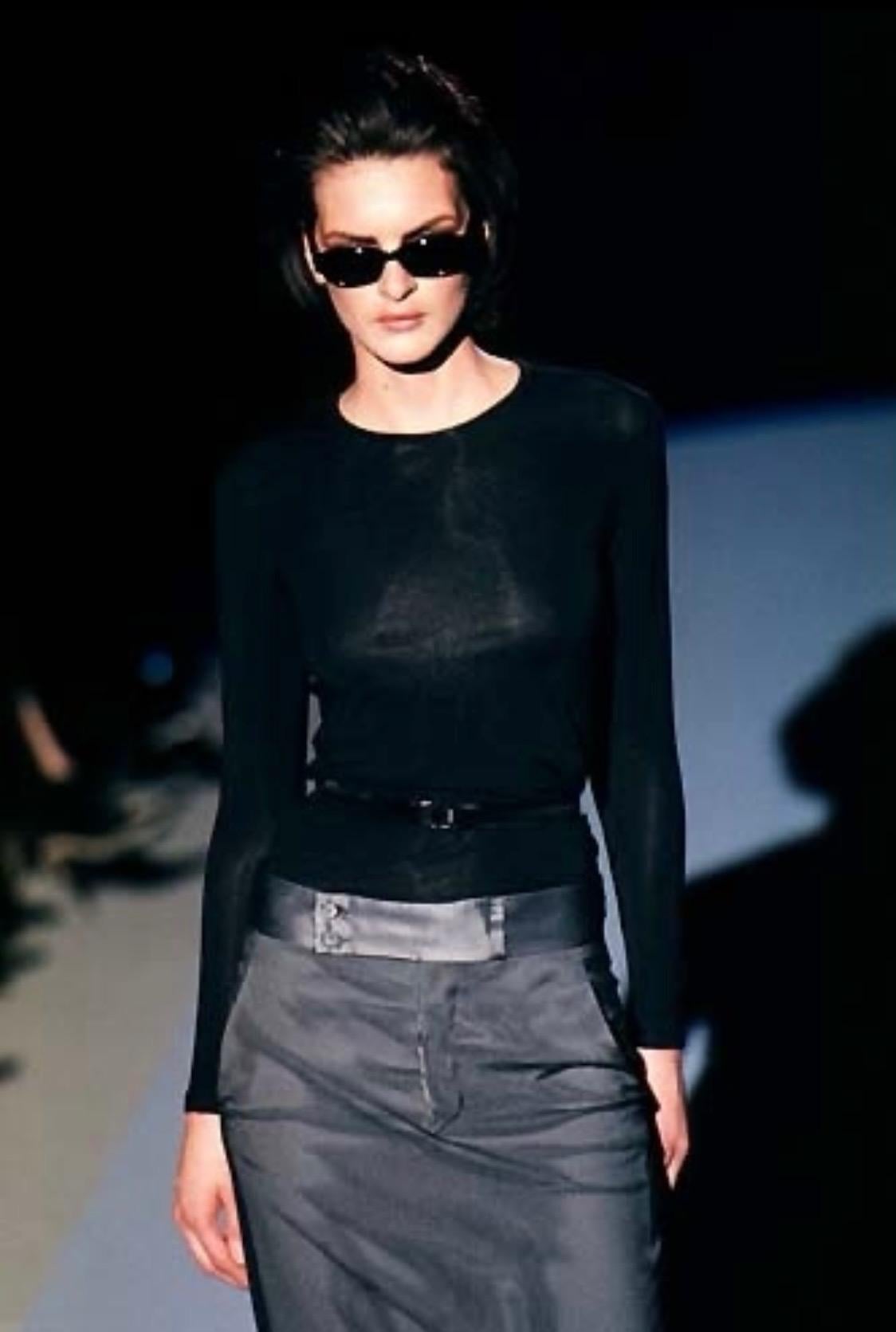 F/W 1998 Gucci by Tom Ford Runway Black Tulle Overlay Tapered Maxi Skirt - RealList