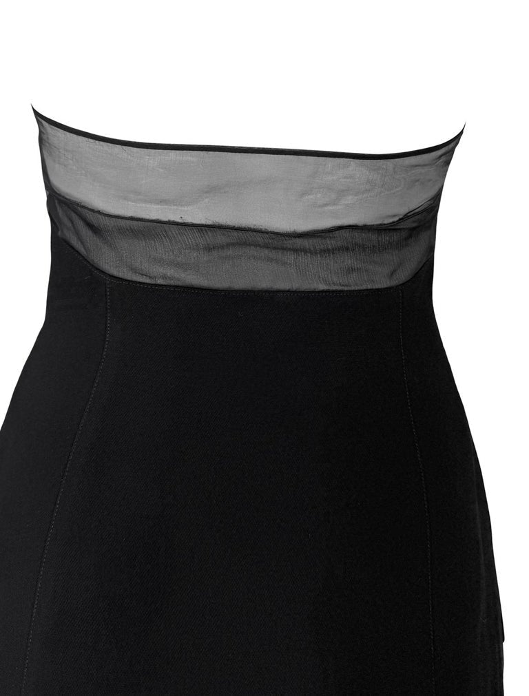 F/W 1998 Thierry Mugler Runway 'Lingerie Revisited' Black Tuxedo Halter Dress - RealList