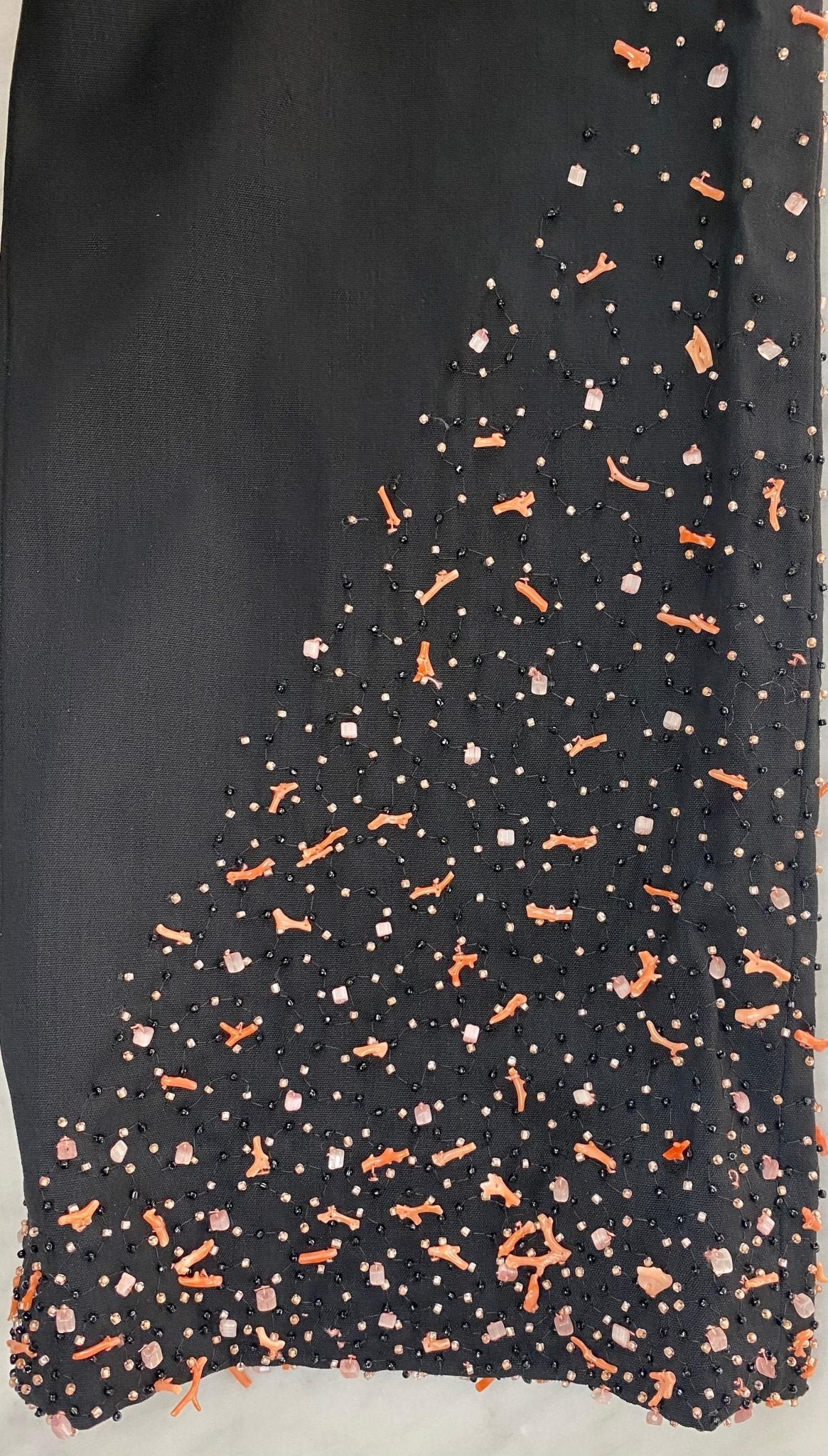 F/W 1999 Atelier Versace Coral Beaded Sheer Corset Two - Piece Pants Set Donatella - RealList