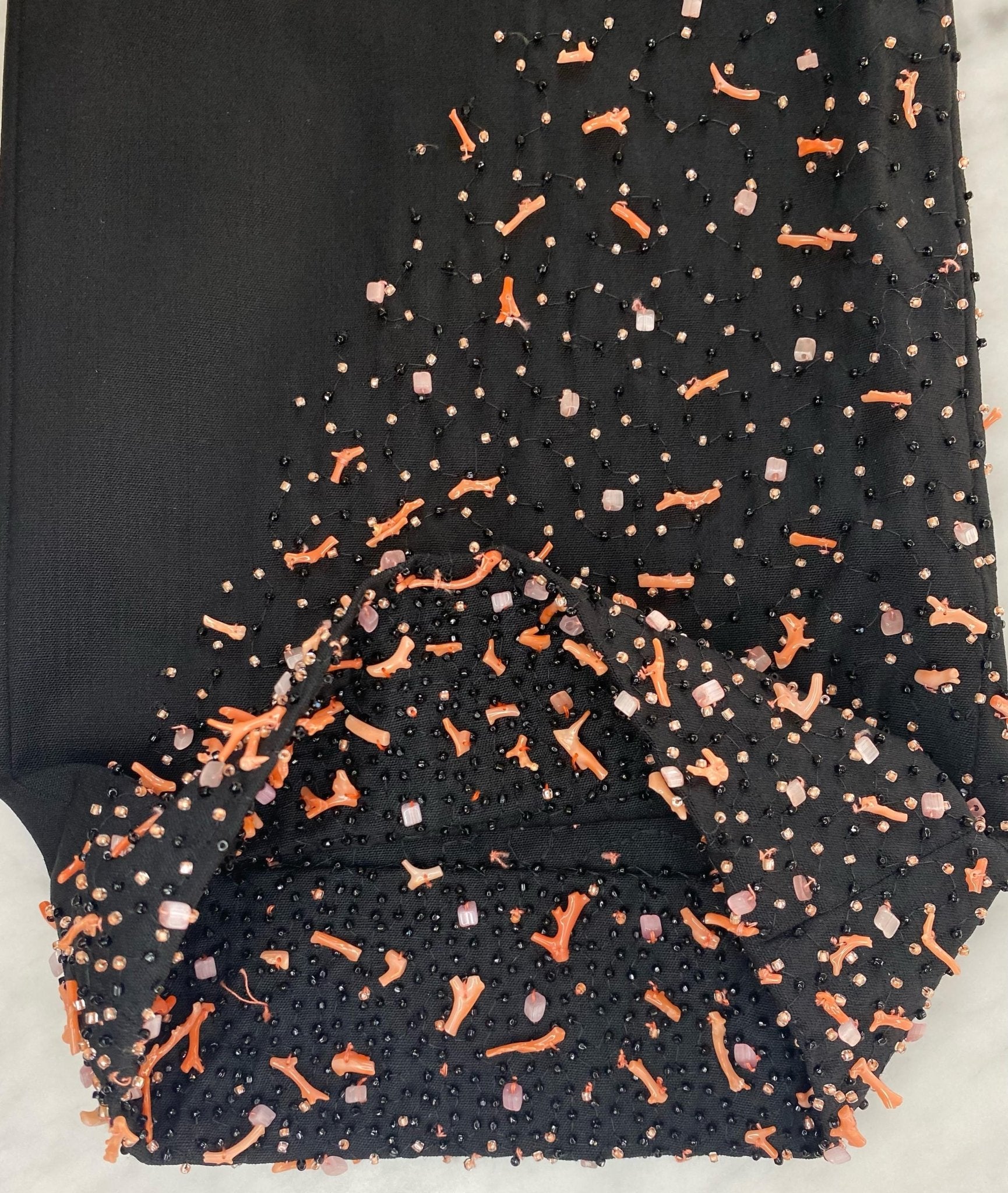 F/W 1999 Atelier Versace Coral Beaded Sheer Corset Two - Piece Pants Set Donatella - RealList