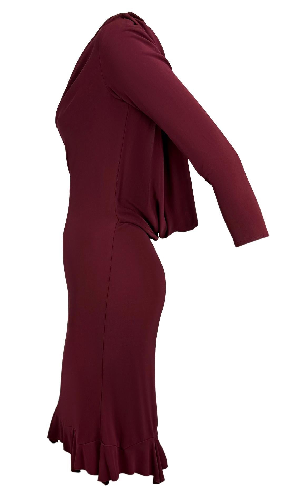 F/W 1999 Chloé by Stella McCartney Runway Maroon Bodycon Backless Cowl Dress - RealList