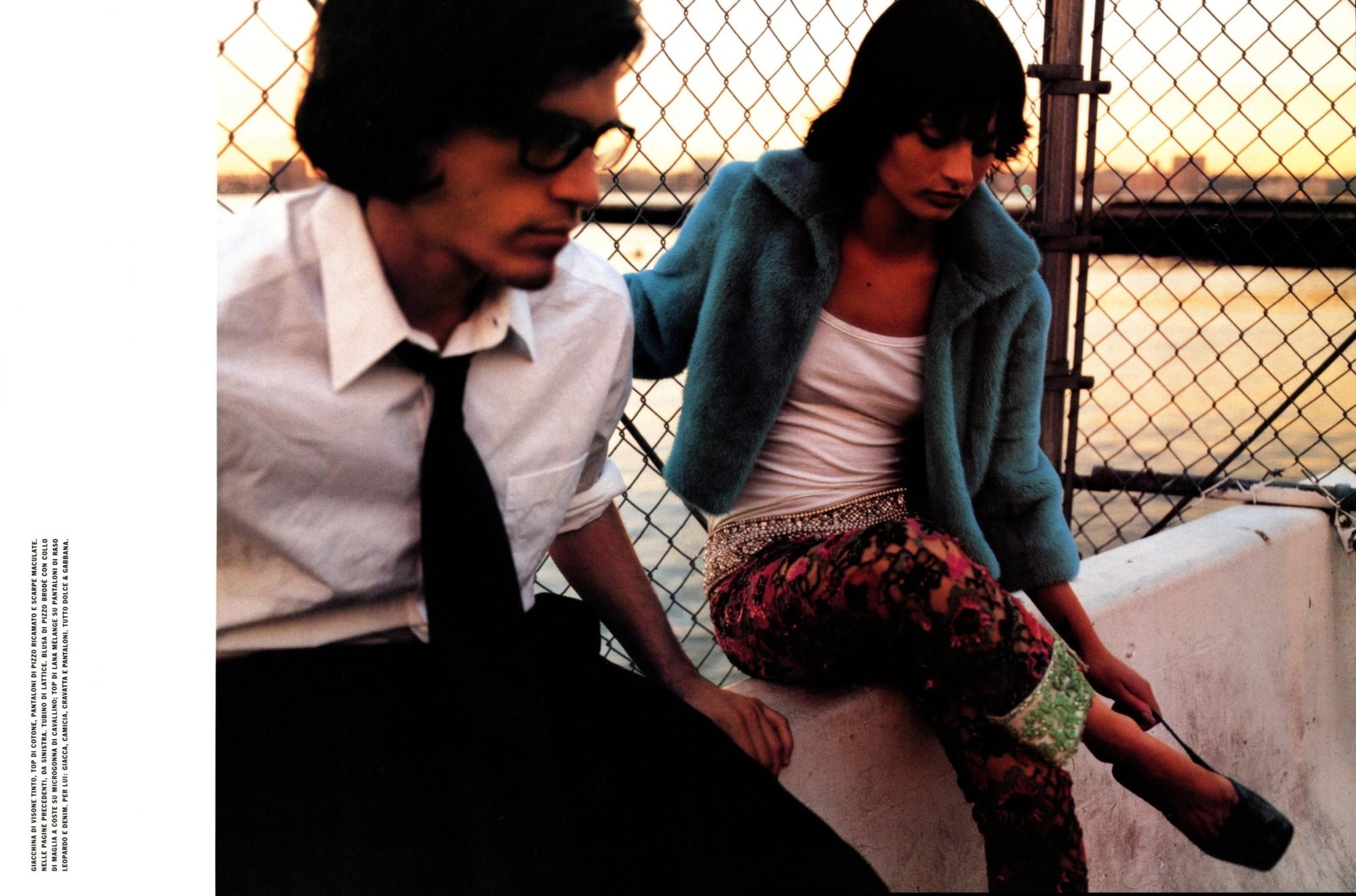 F/W 1999 Dolce & Gabbana Runway Baby Blue Mink Fur Cropped Short Jacket - RealList