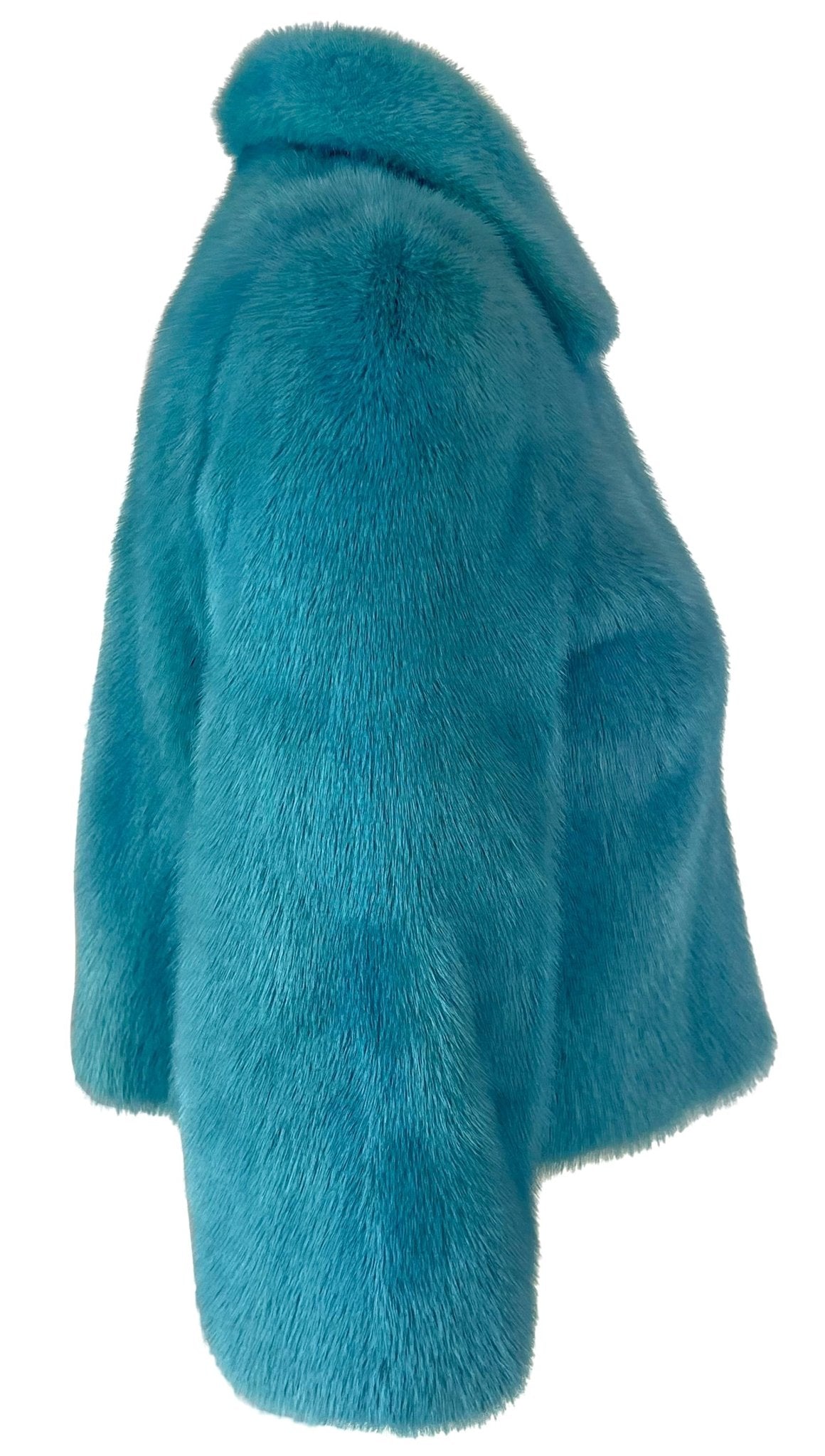 F/W 1999 Dolce & Gabbana Runway Baby Blue Mink Fur Cropped Short Jacket - RealList