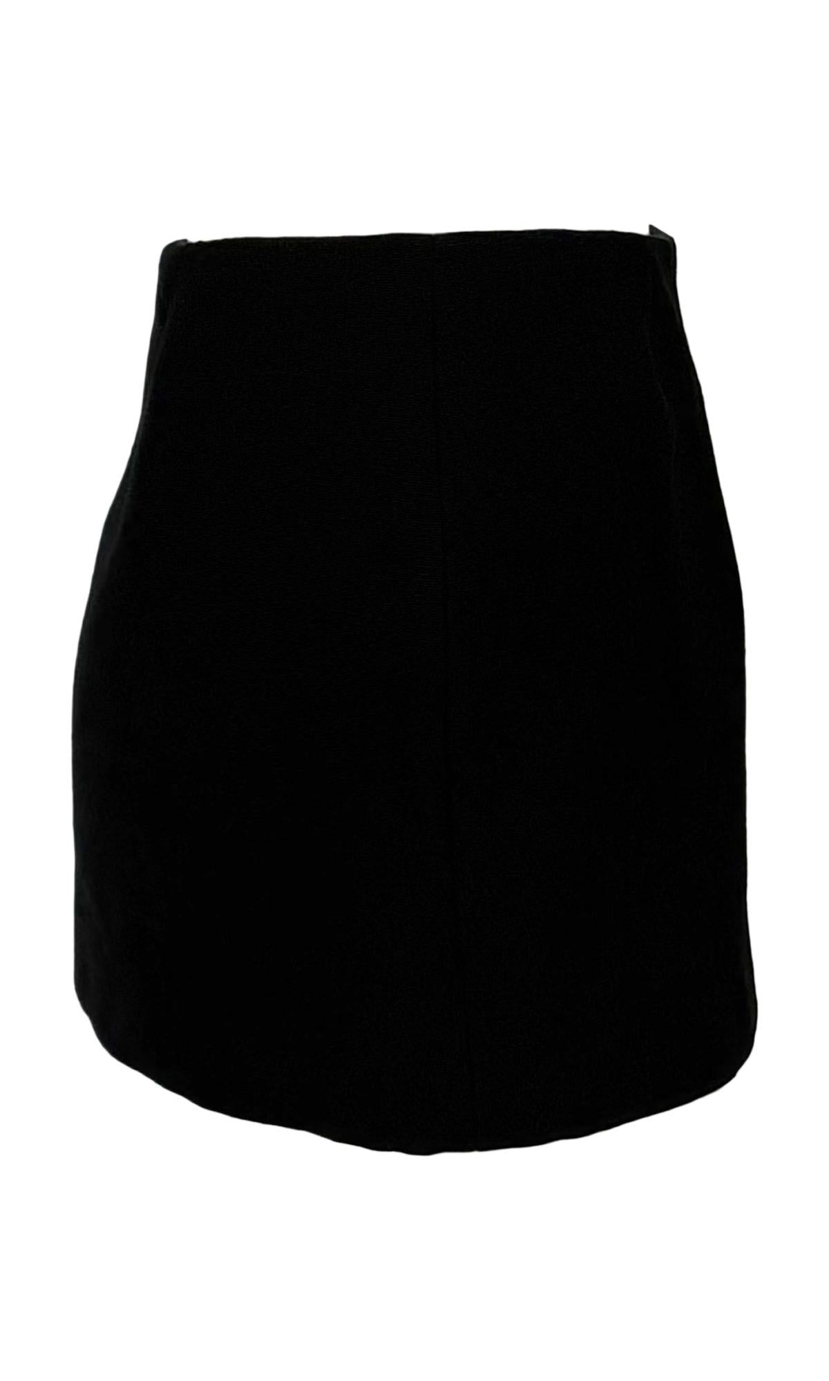 F/W 1999 Dolce & Gabbana Super Mini Cropped Sleeve Black Wool Skirt Suit - RealList