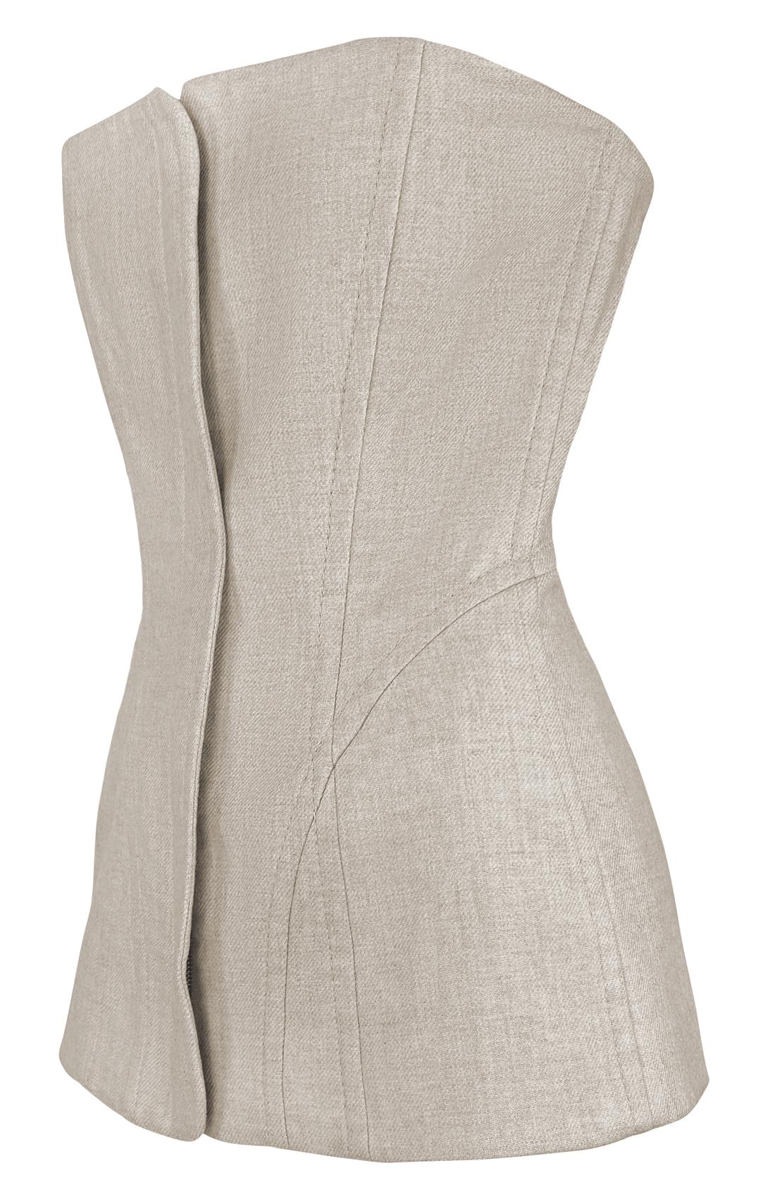 F/W 1999 Gianfranco Ferré Runway Beige Strapless Boned Corset Top - RealList