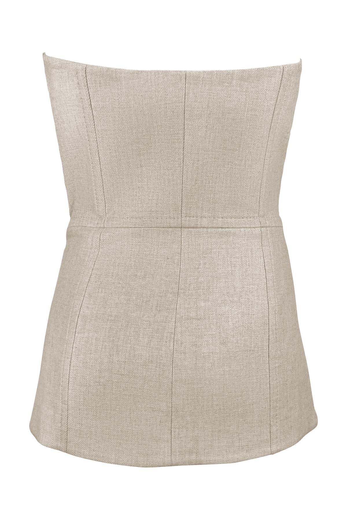 F/W 1999 Gianfranco Ferré Runway Beige Strapless Boned Corset Top - RealList