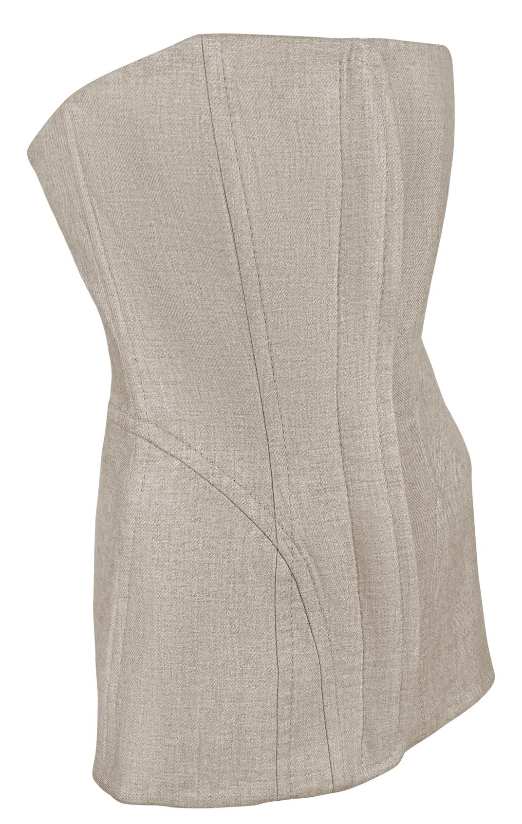 F/W 1999 Gianfranco Ferré Runway Beige Strapless Boned Corset Top - RealList
