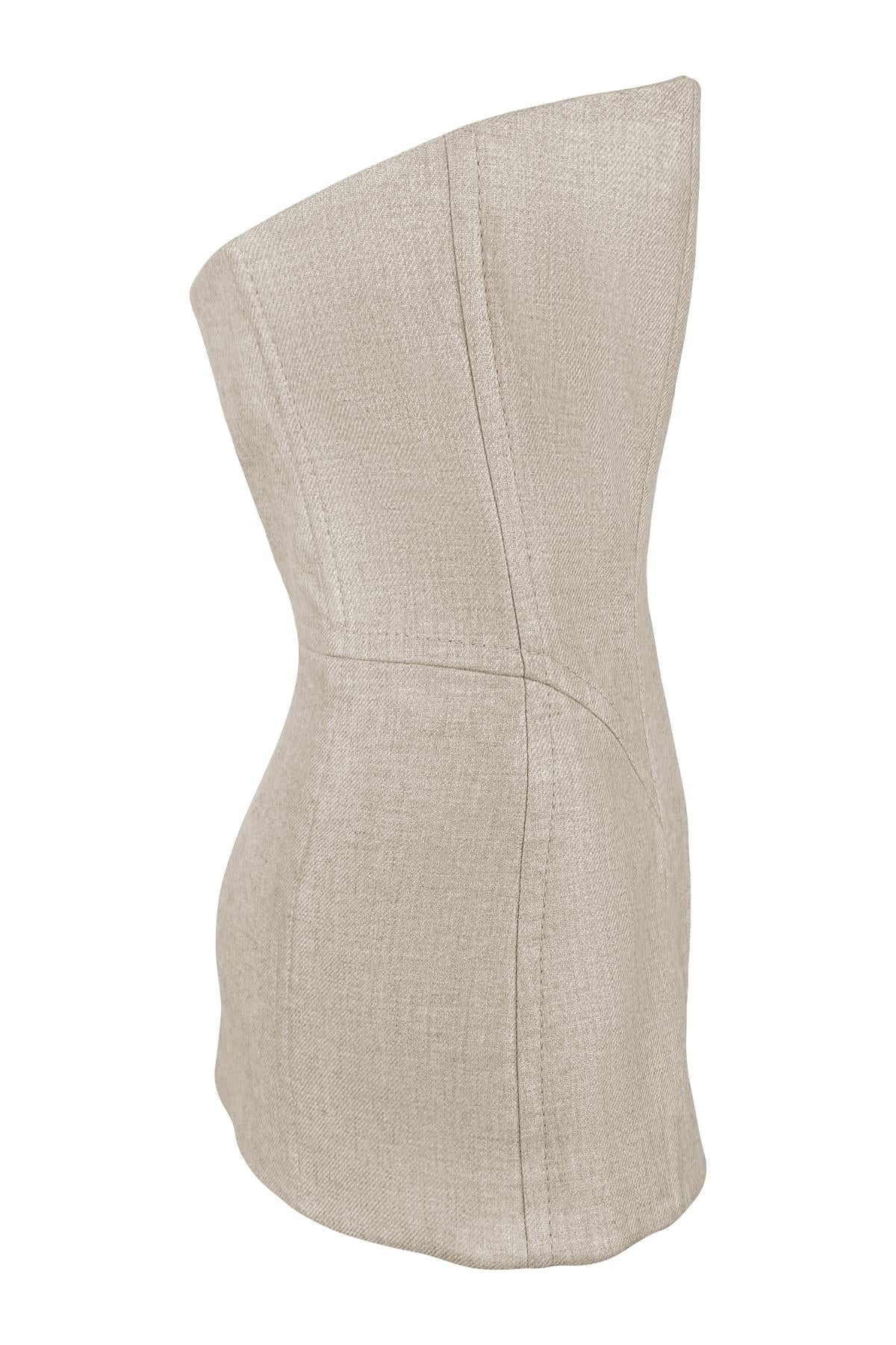 F/W 1999 Gianfranco Ferré Runway Beige Strapless Boned Corset Top - RealList