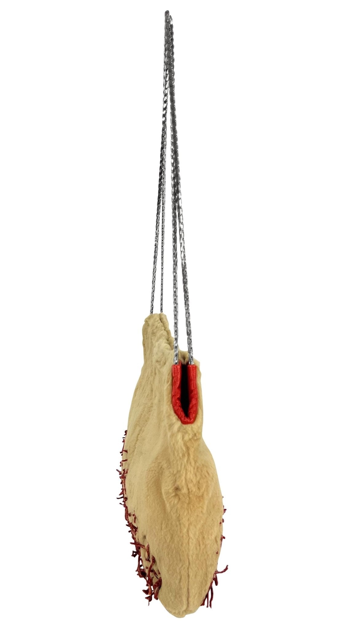 F/W 1999 Gianni Versace by Donatella Camel Tone Fur Coral Chain Shoulder Bag - RealList