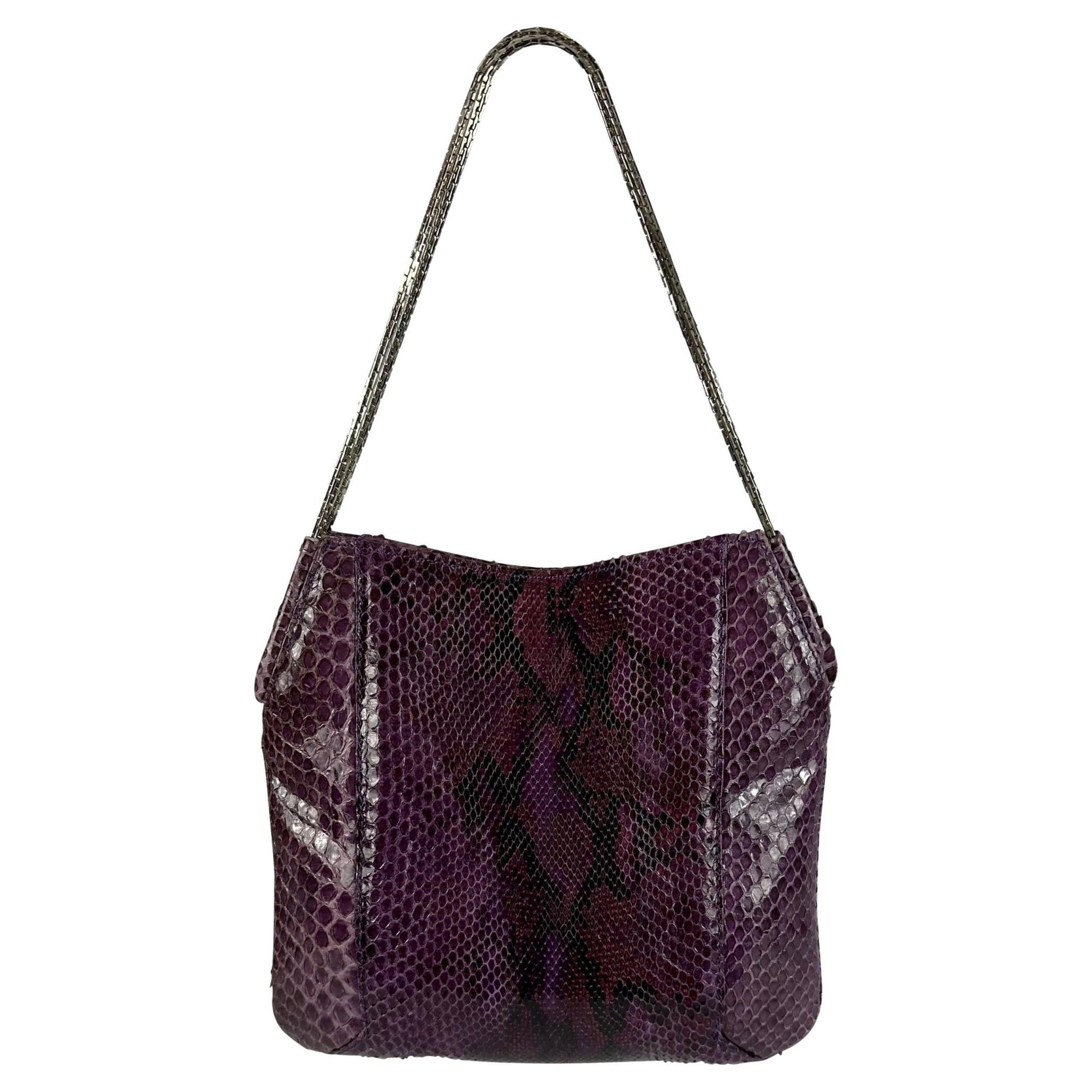 F/W 1999 Gianni Versace by Donatella Purple Python Mini Evening Bag - RealList