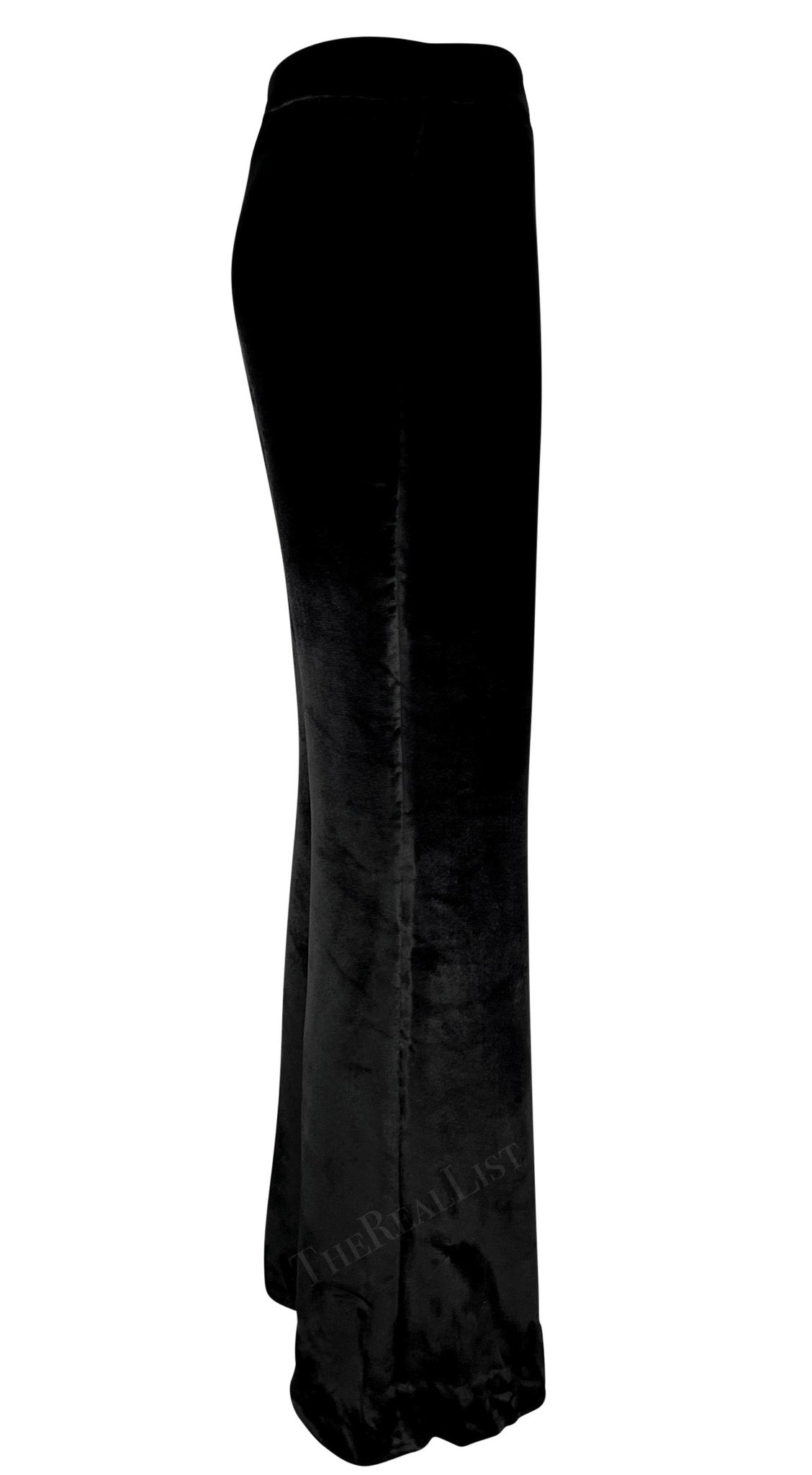 F/W 1999 Gucci by Tom Ford Black Velvet Wide Leg Pants - RealList