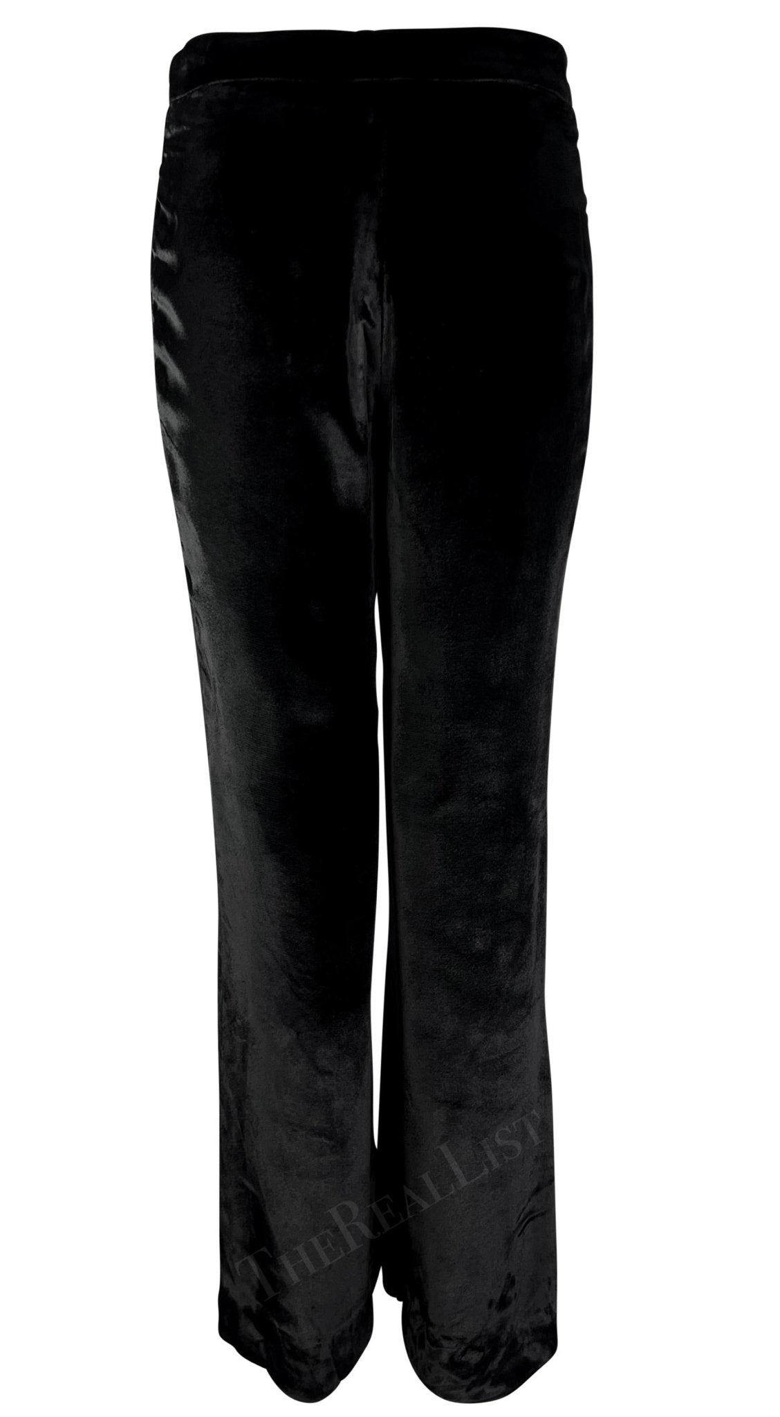 F/W 1999 Gucci by Tom Ford Black Velvet Wide Leg Pants - RealList