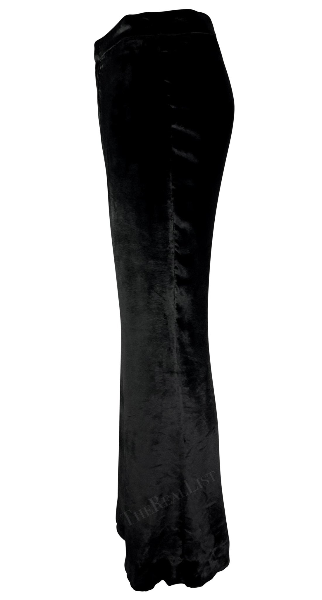 F/W 1999 Gucci by Tom Ford Black Velvet Wide Leg Pants - RealList