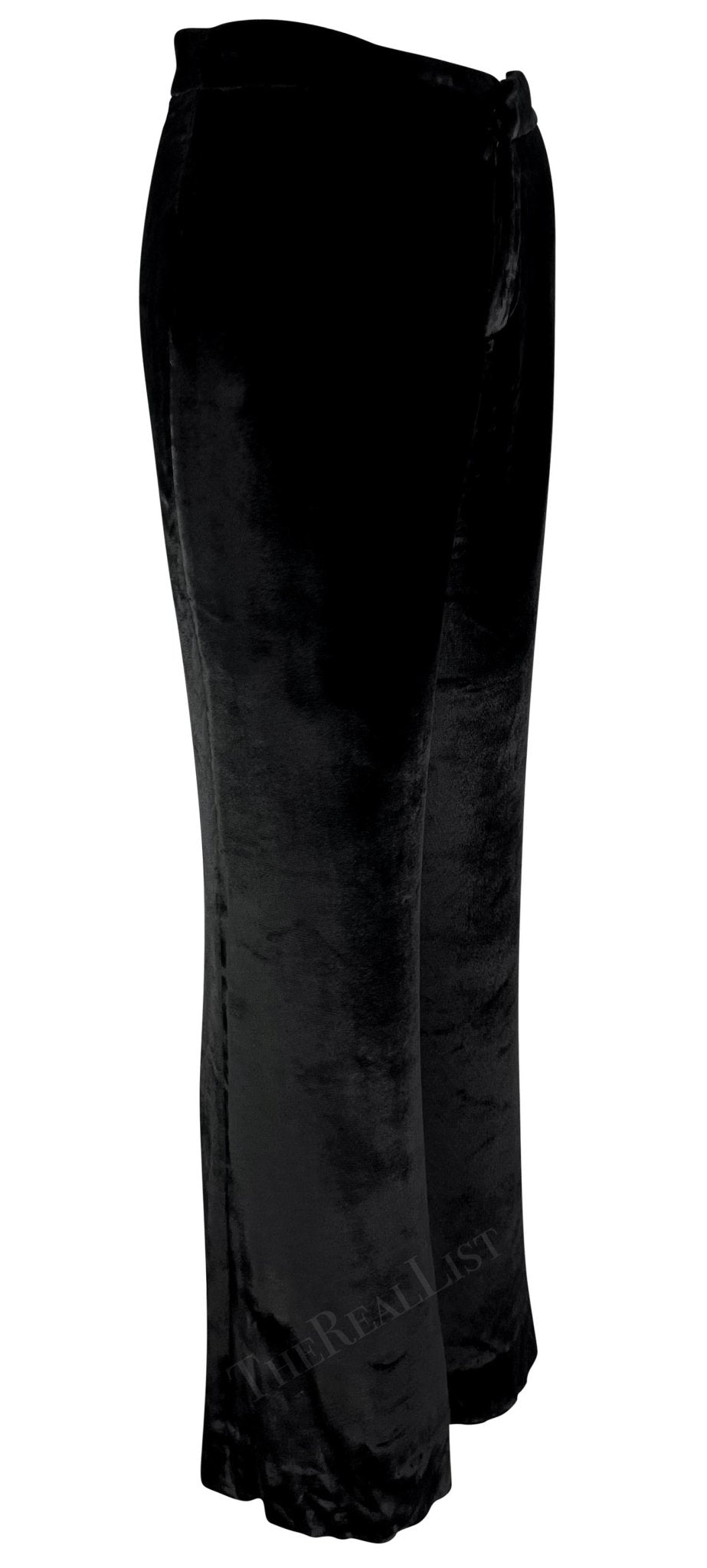 F/W 1999 Gucci by Tom Ford Black Velvet Wide Leg Pants - RealList