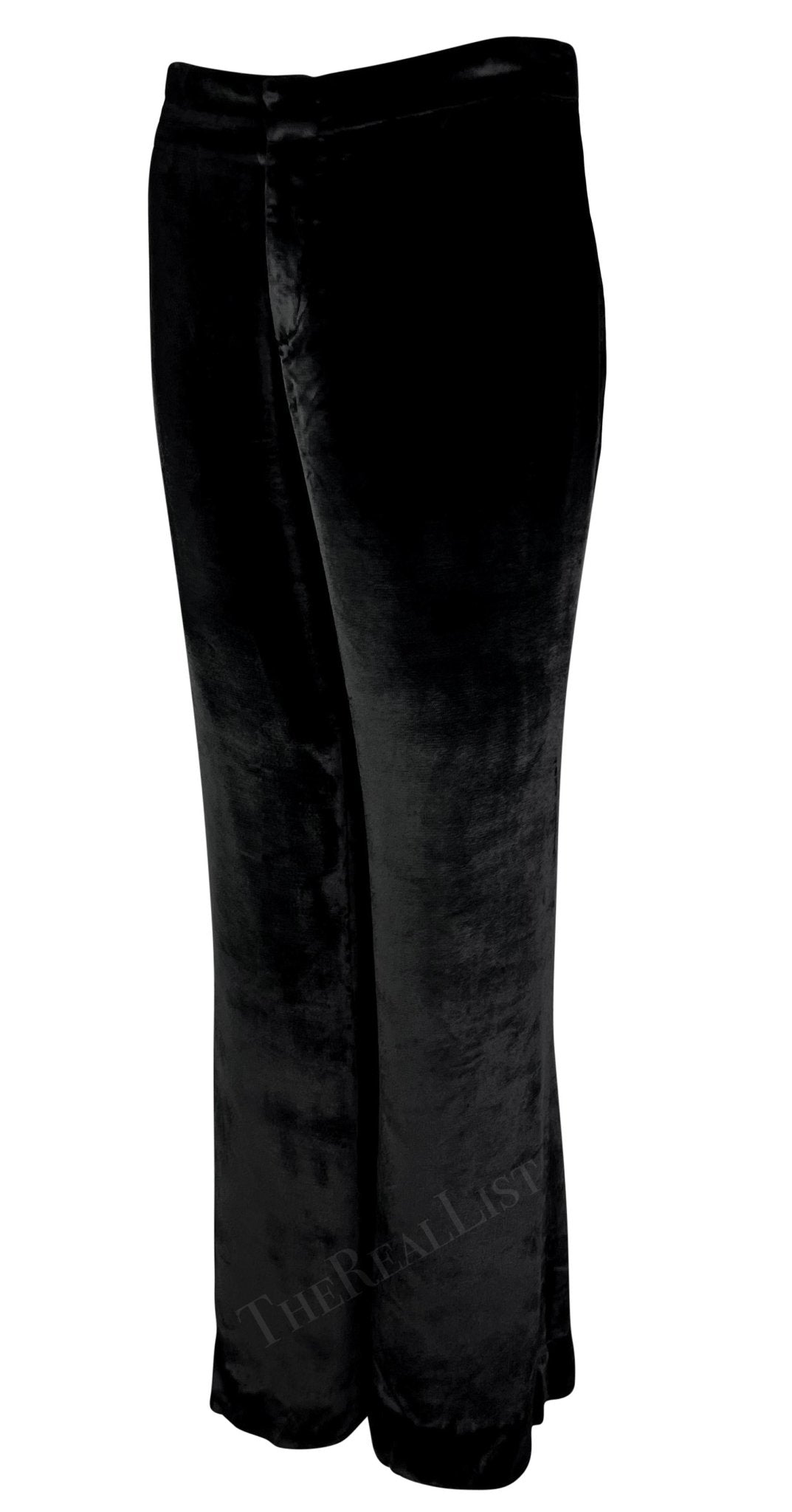 F/W 1999 Gucci by Tom Ford Black Velvet Wide Leg Pants - RealList