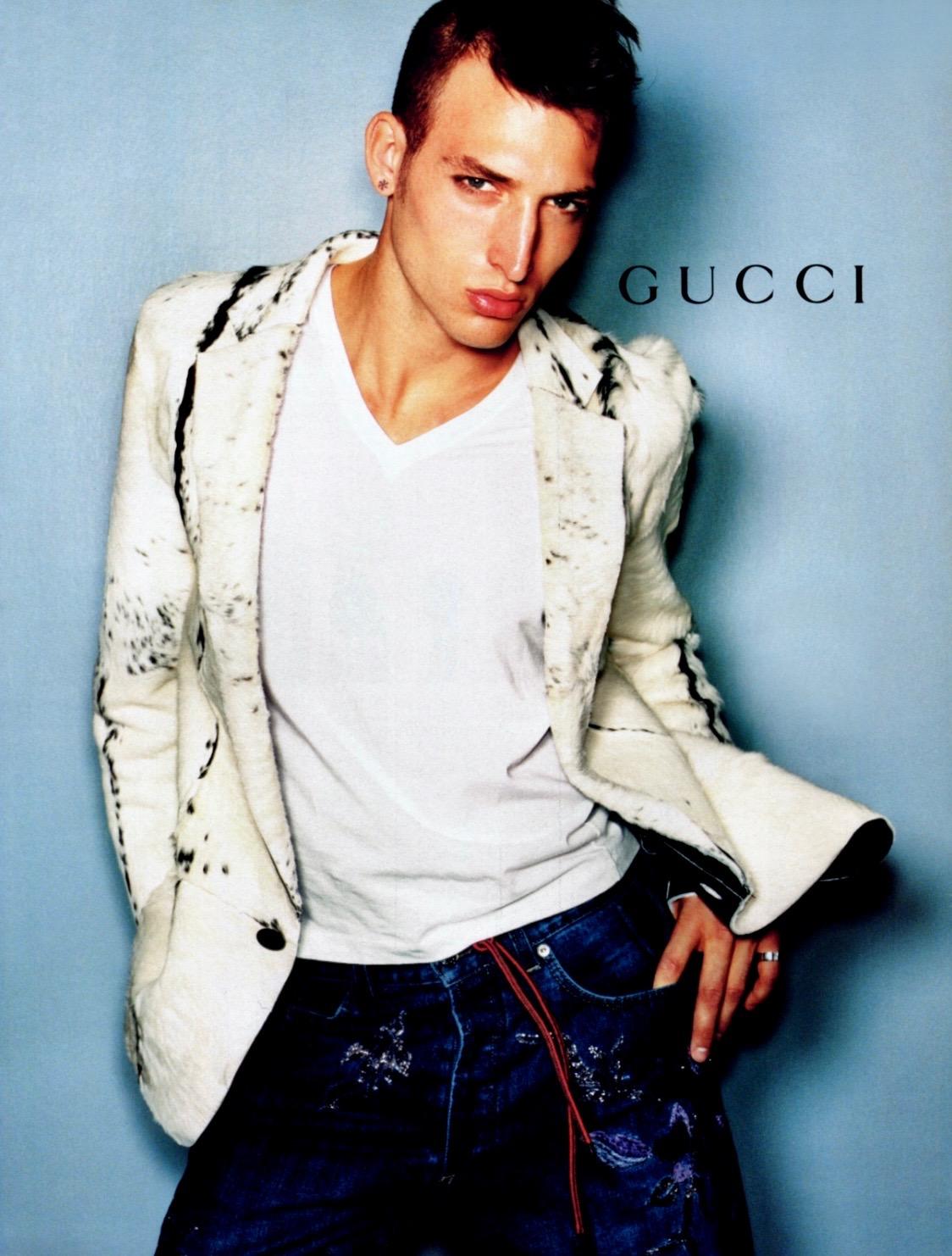 F/W 1999 Gucci by Tom Ford Men's Ad White Pony Hair Blazer NWT - RealList