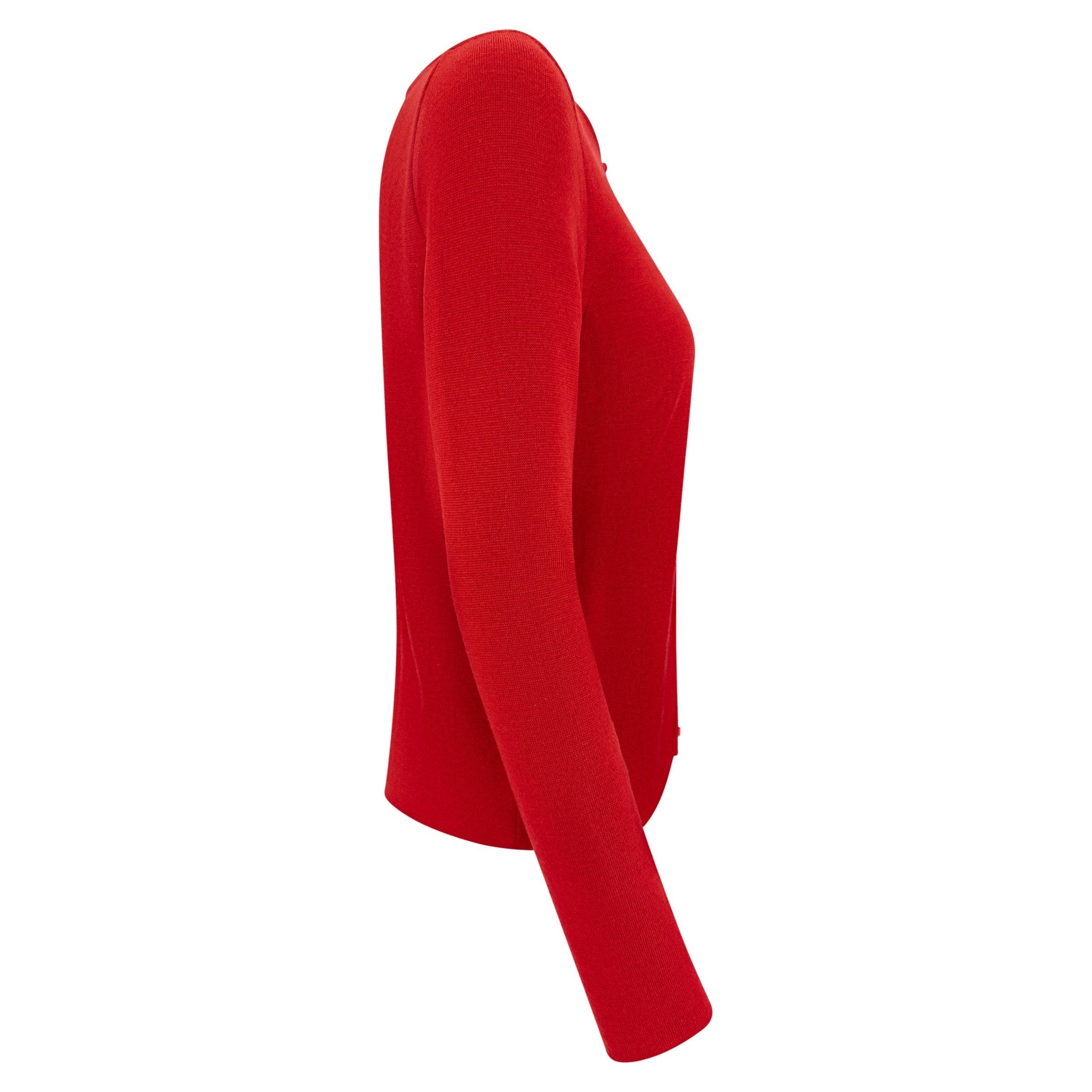 F/W 1999 Gucci by Tom Ford Red Fleece Wool Metal Hook Closure Sweater Top - RealList