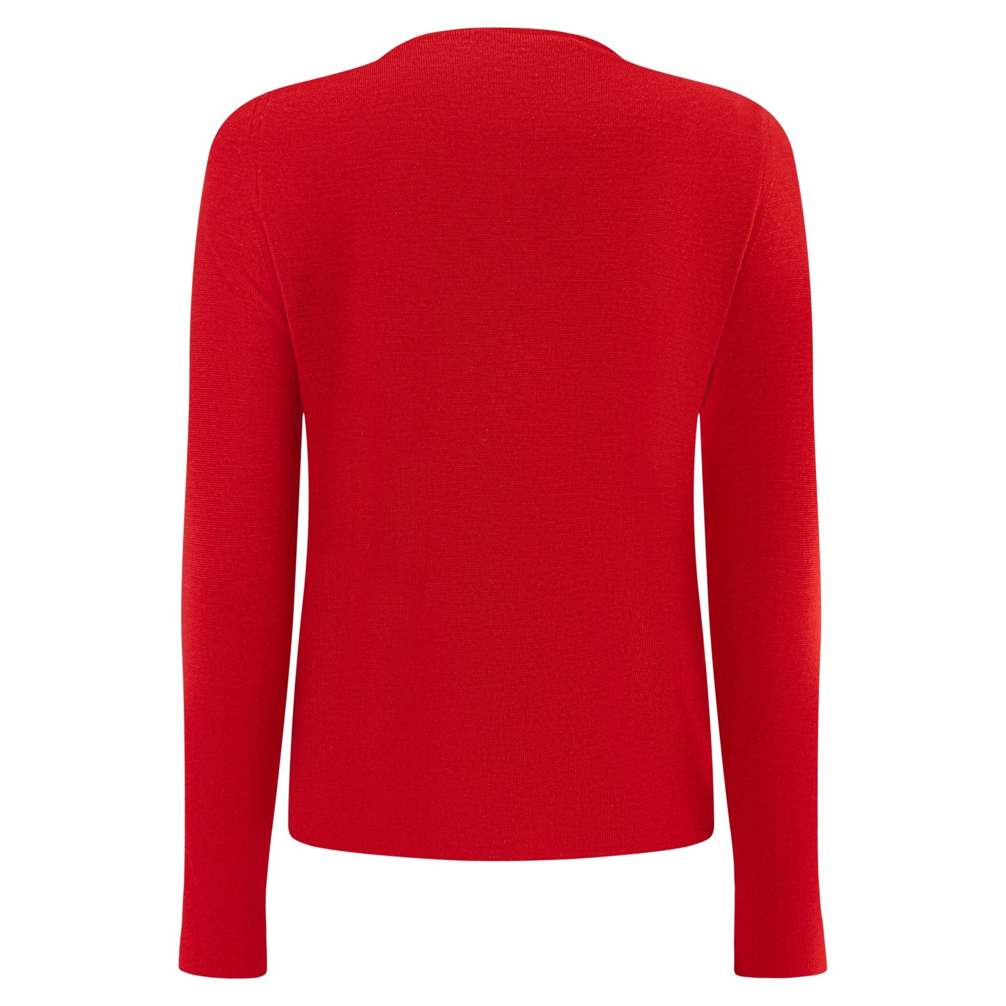 F/W 1999 Gucci by Tom Ford Red Fleece Wool Metal Hook Closure Sweater Top - RealList