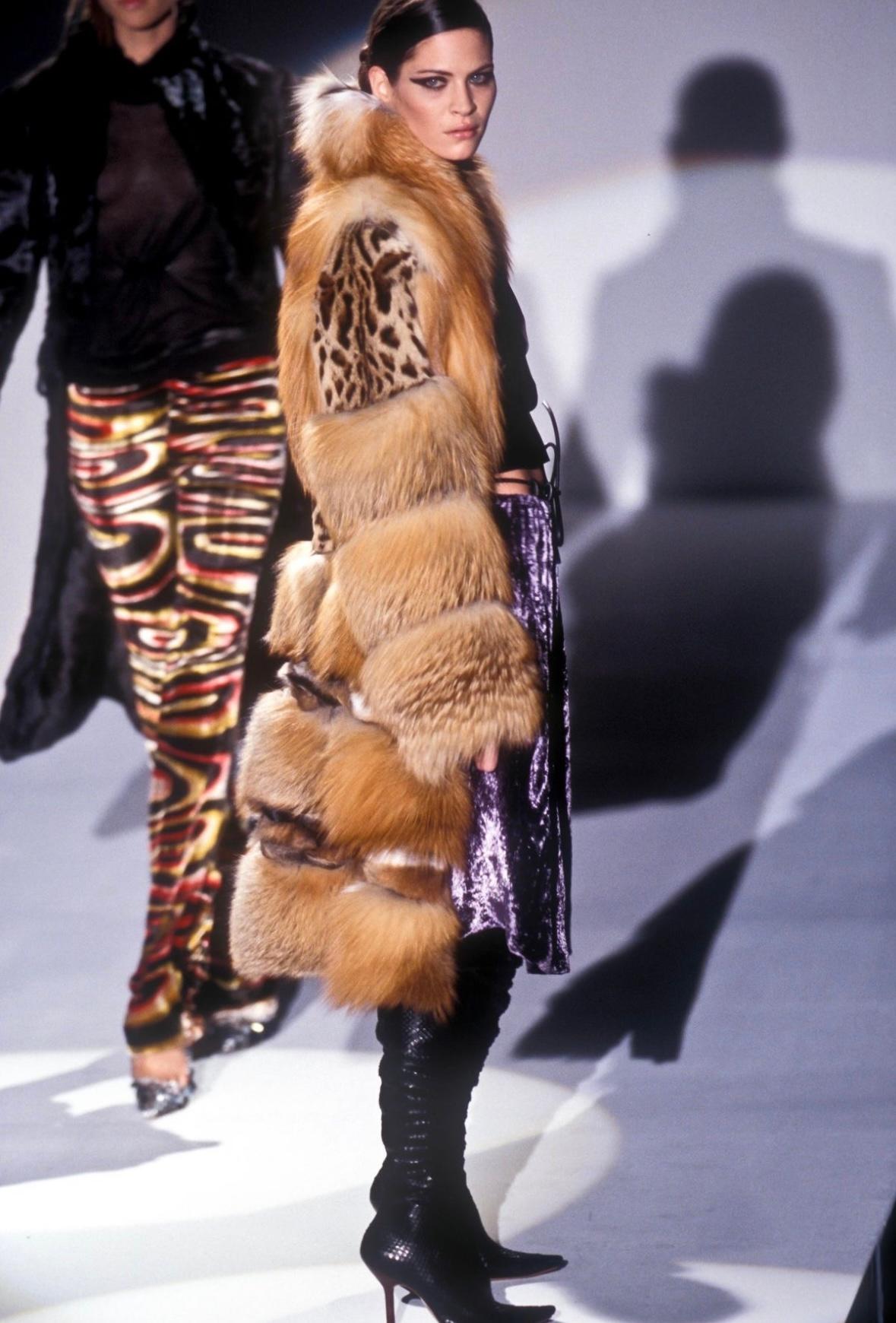 F/W 1999 Gucci by Tom Ford Runway Ad Black Anaconda Snakeskin Heel Boots 10B - RealList