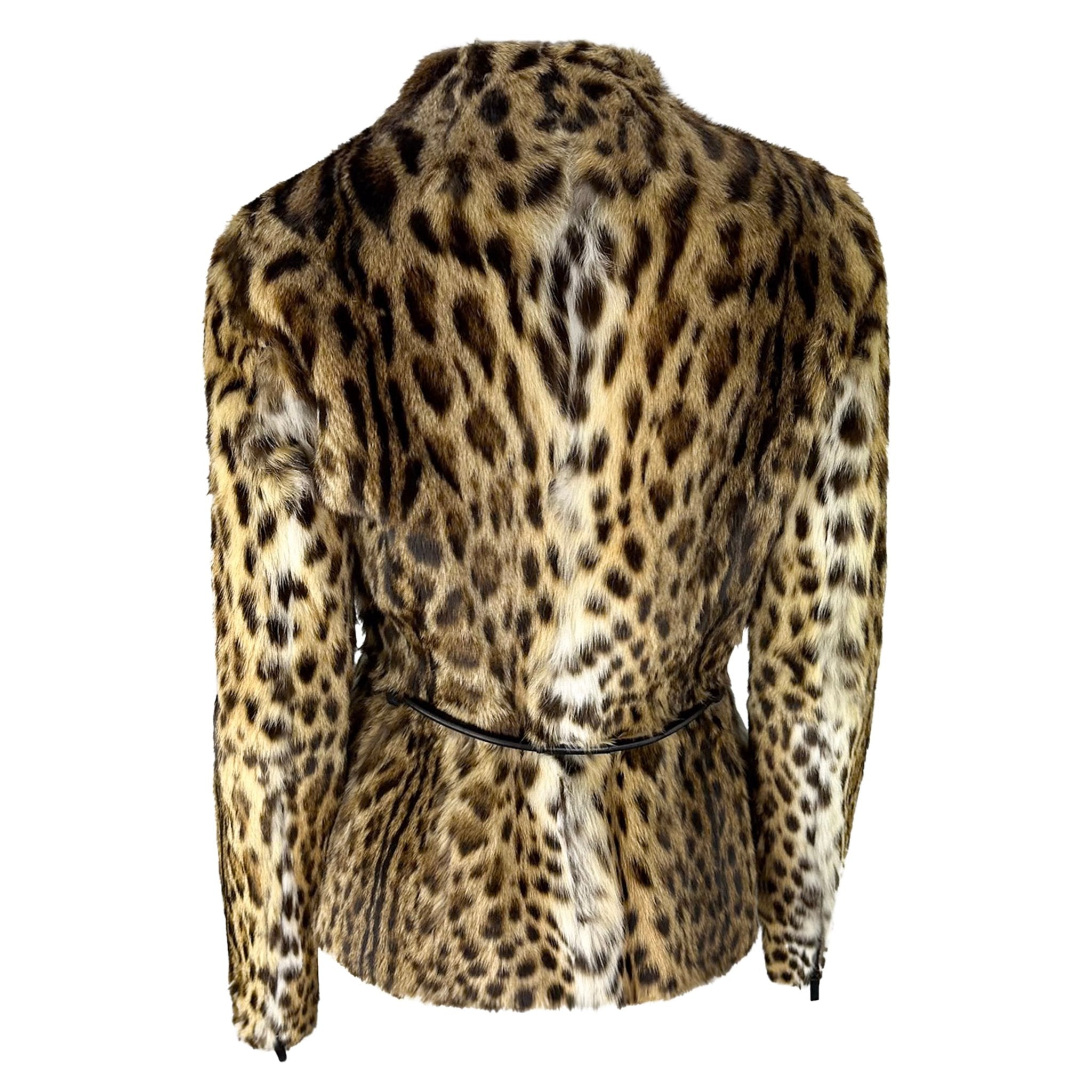 F/W 1999 Gucci by Tom Ford Runway Ad Natural Fur Leather Belted Jacket - RealList