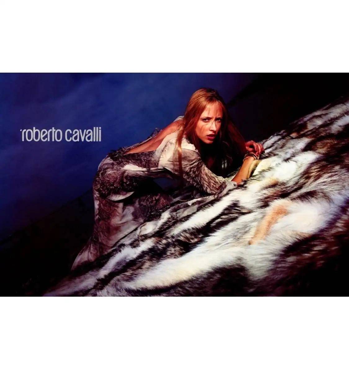 F/W 1999 Roberto Cavalli Grey Animal Print Trompe l'Oeil Stretch Cowl Neck Dress - RealList