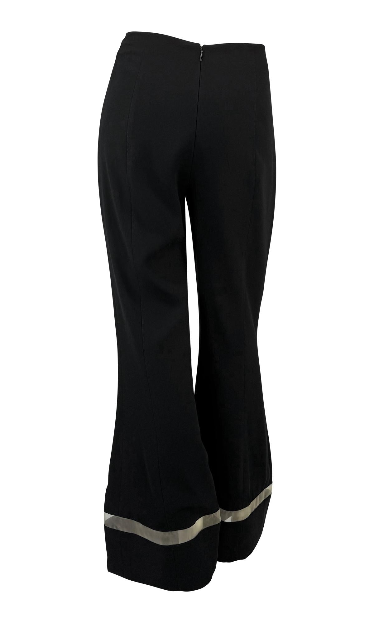 F/W 1999 Thierry Mugler Runway Beige Mesh Panel Black Pantsuit Set - RealList