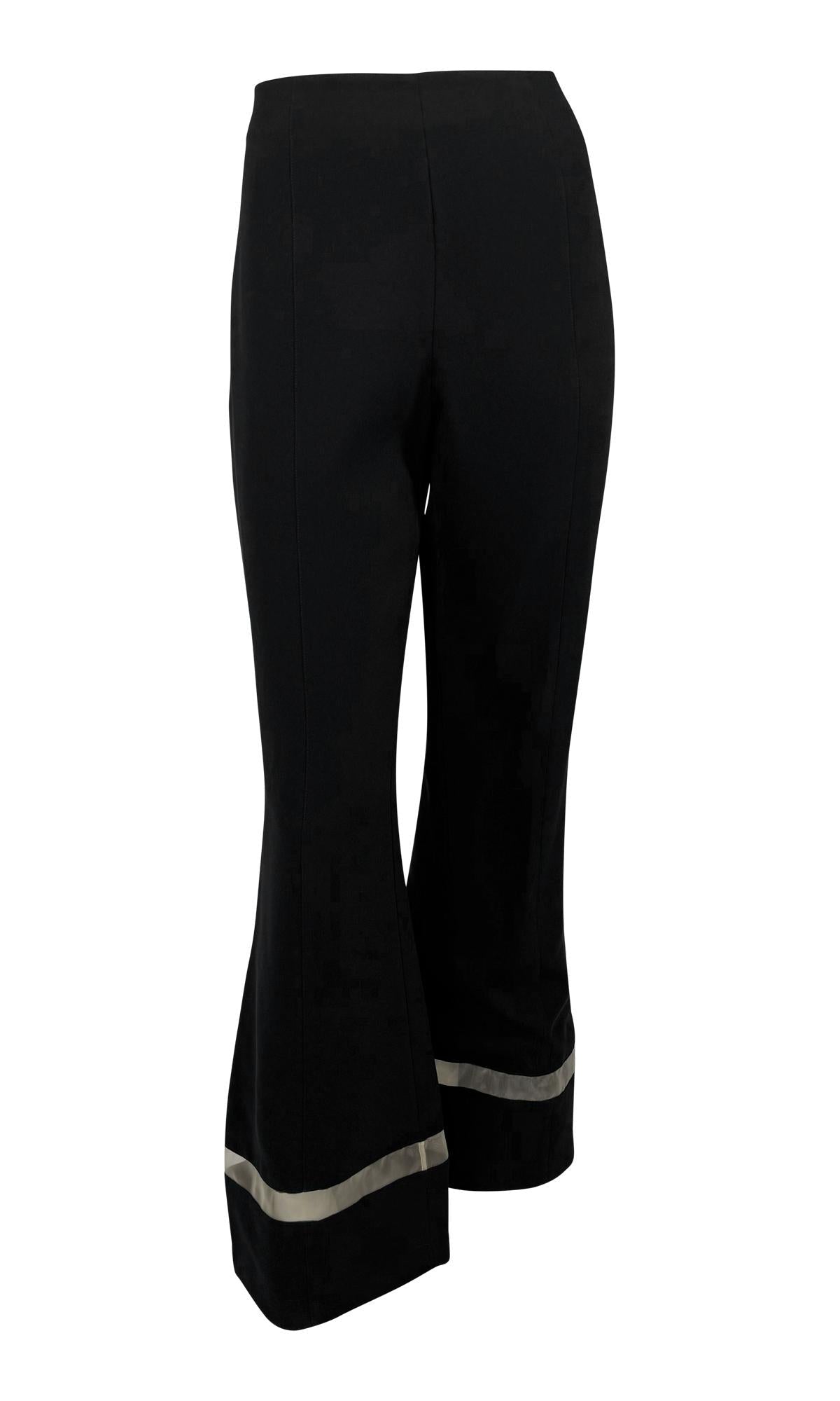 F/W 1999 Thierry Mugler Runway Beige Mesh Panel Black Pantsuit Set - RealList