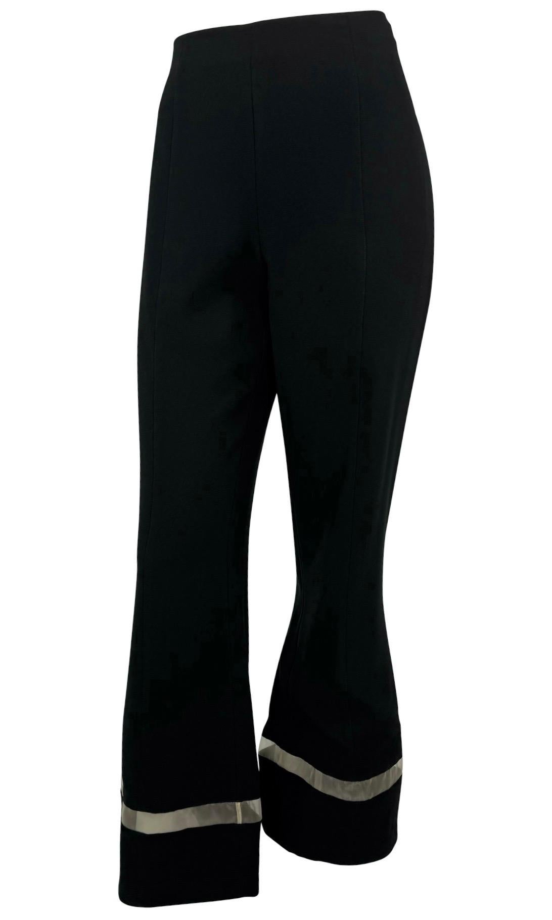 F/W 1999 Thierry Mugler Runway Beige Mesh Panel Black Pantsuit Set - RealList