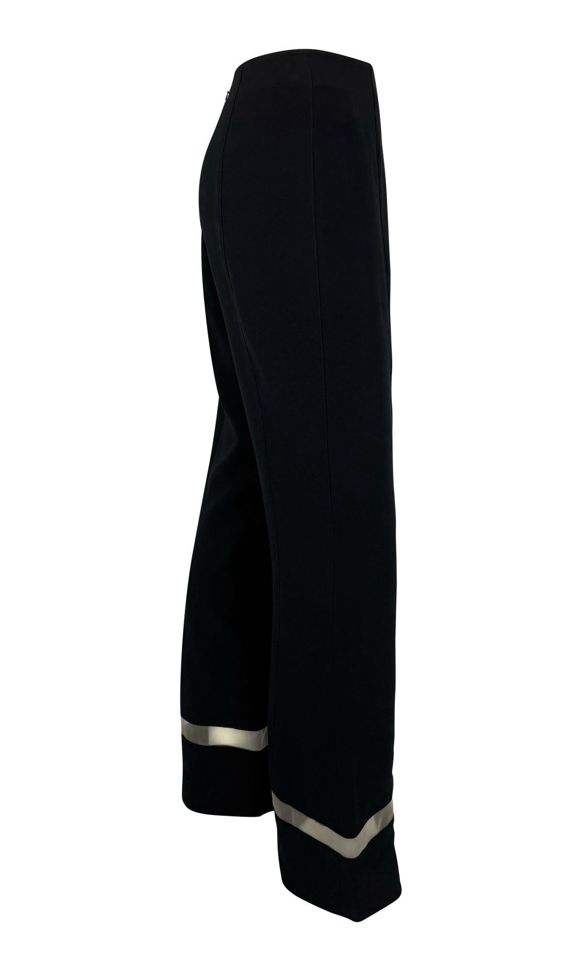 F/W 1999 Thierry Mugler Runway Beige Mesh Panel Black Pantsuit Set - RealList