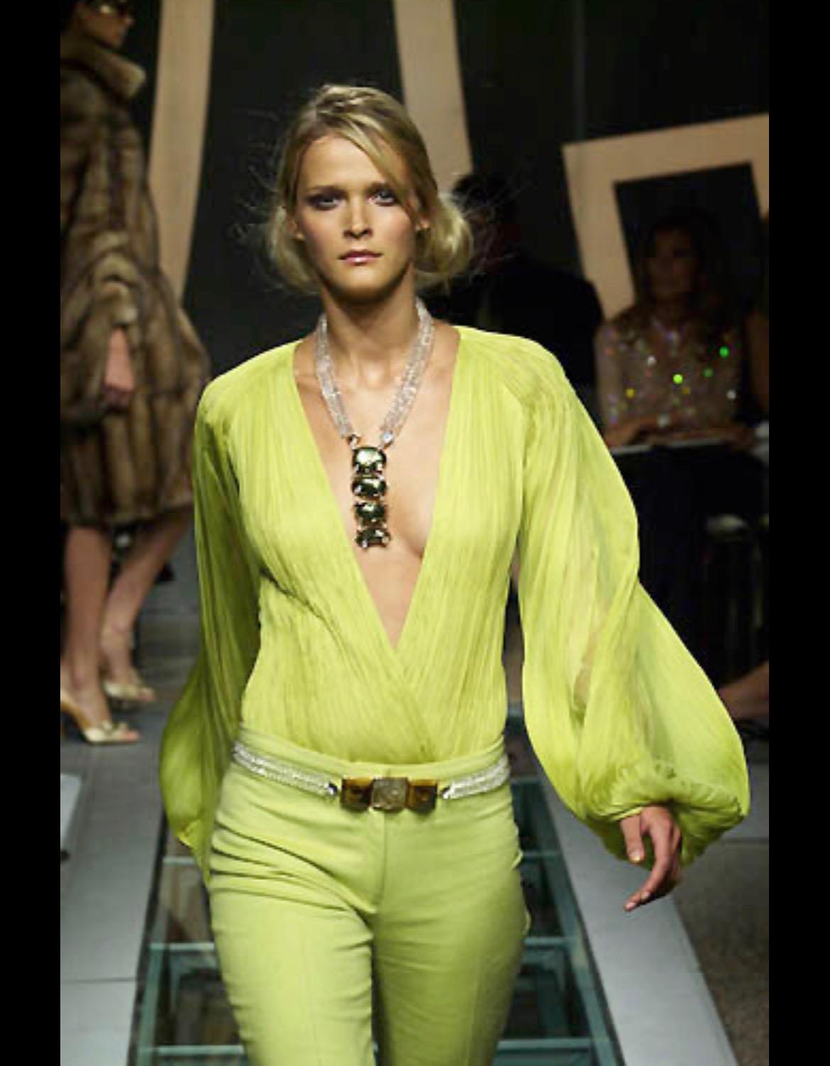 F/W 2000 Atelier Versace Haute Couture Amethyst Crystal Rhinestone Drop Necklace - RealList