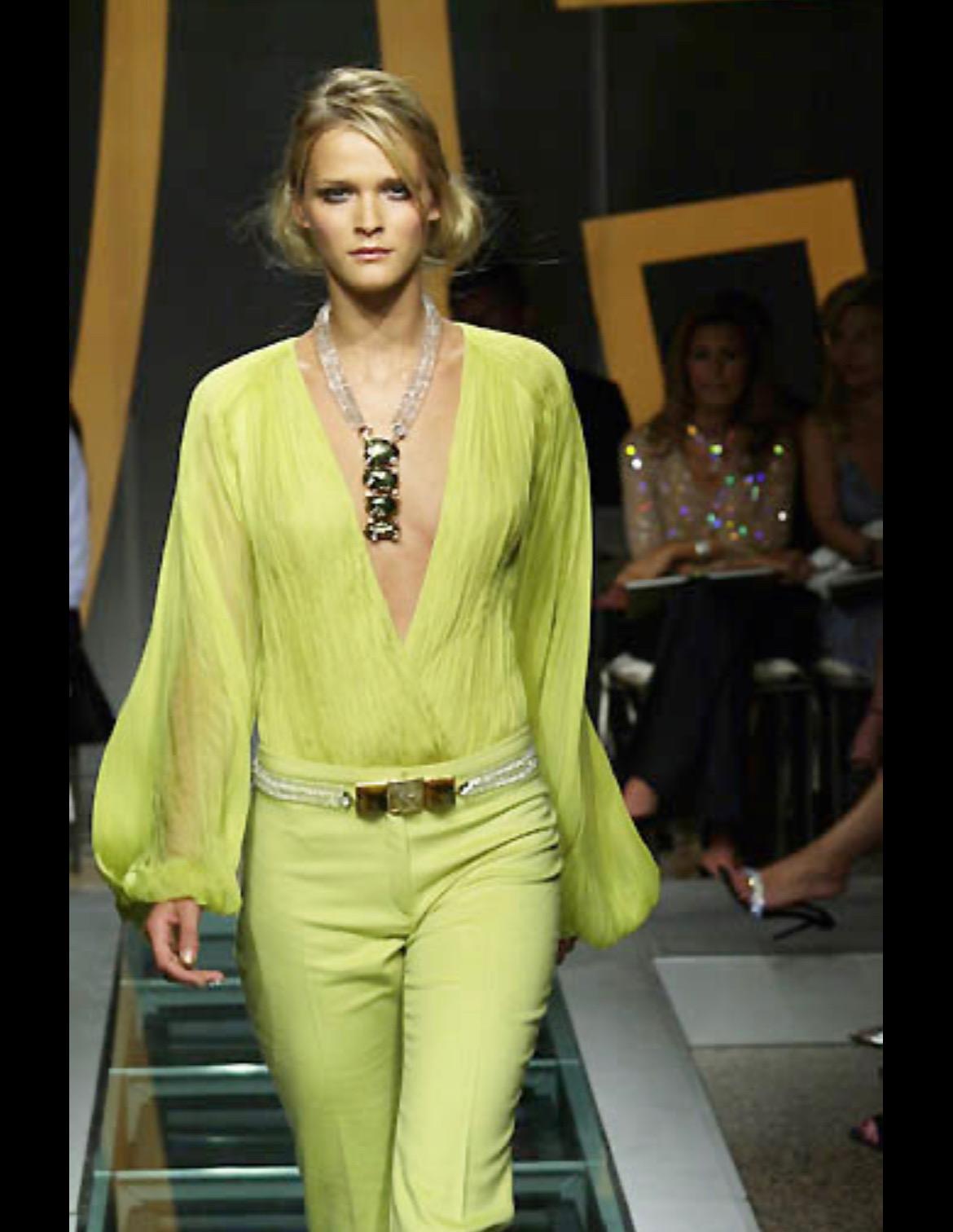 F/W 2000 Atelier Versace Haute Couture Amethyst Crystal Rhinestone Drop Necklace - RealList