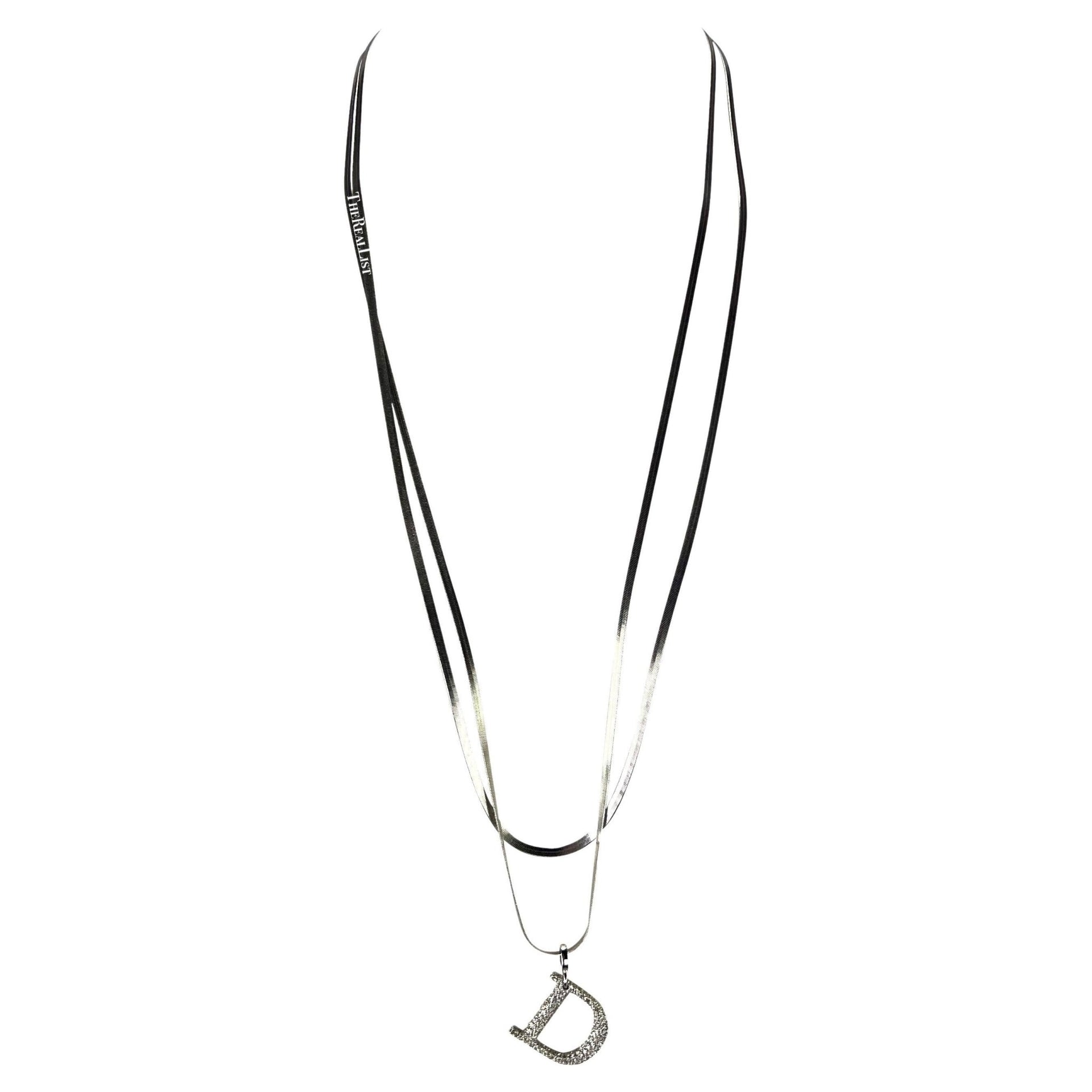 F/W 2000 Christian Dior by John Galliano Rhinestone D Serpent Chain Necklace - RealList