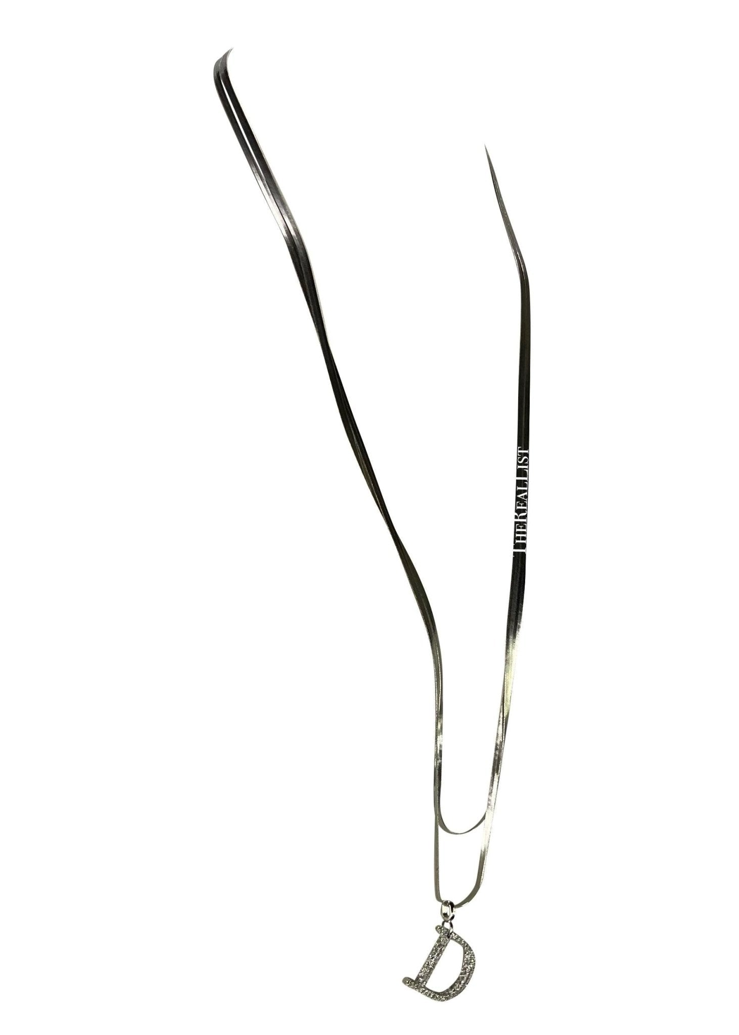 F/W 2000 Christian Dior by John Galliano Rhinestone D Serpent Chain Necklace - RealList