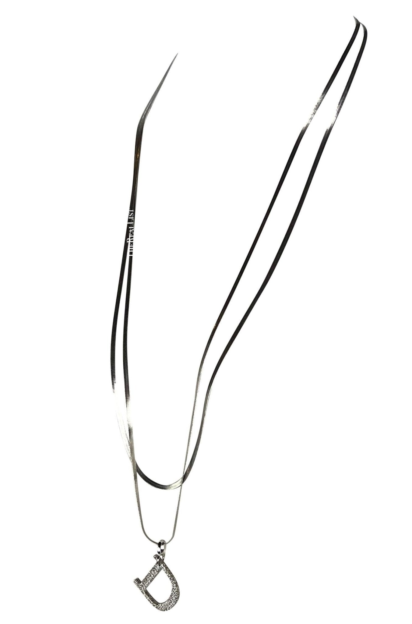 F/W 2000 Christian Dior by John Galliano Rhinestone D Serpent Chain Necklace - RealList